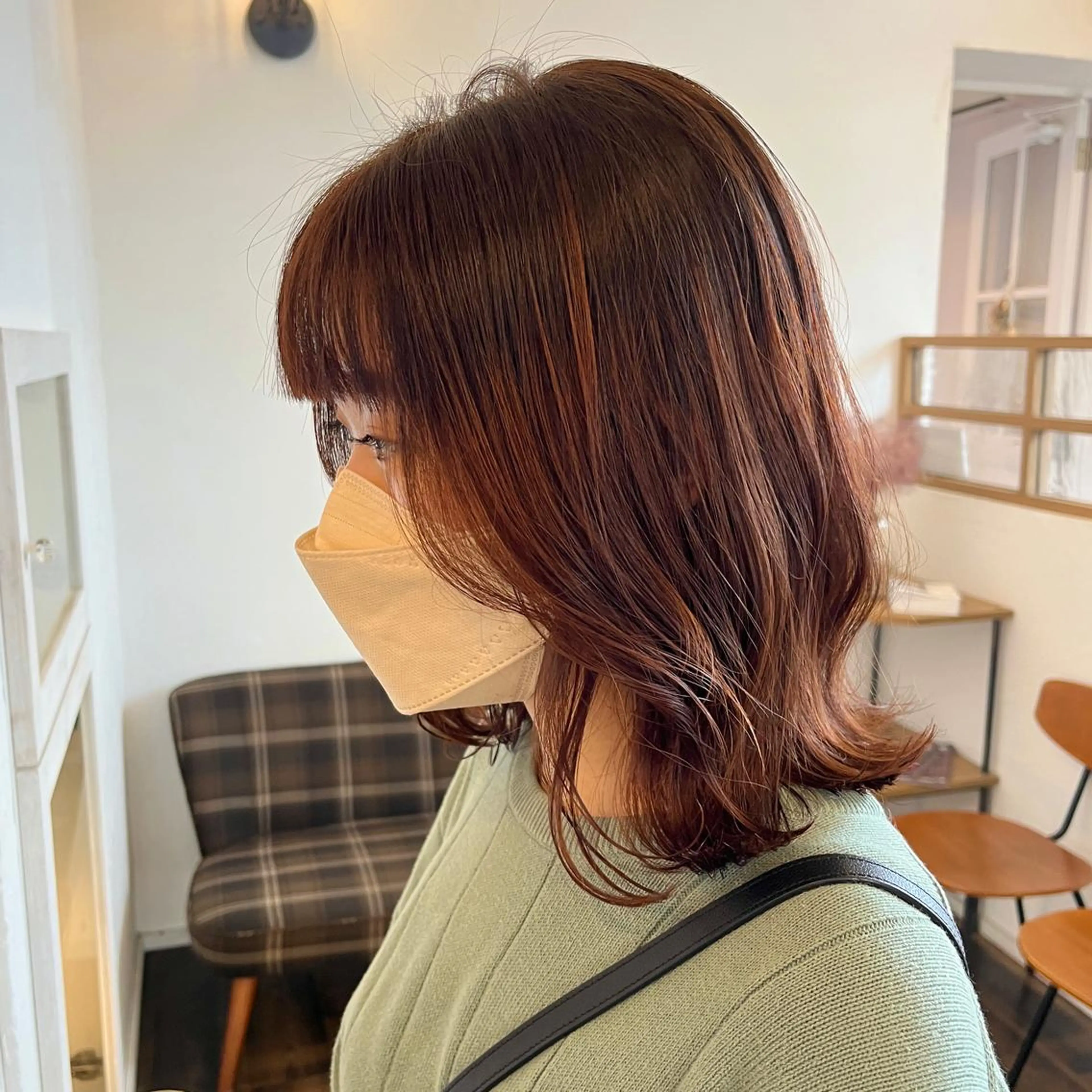 ミディアム カラー ブラウンカラー オレンジ オレンジブラウン 伊藤ゆかり/髪質改善 /透明感カラーのヘアスタイル