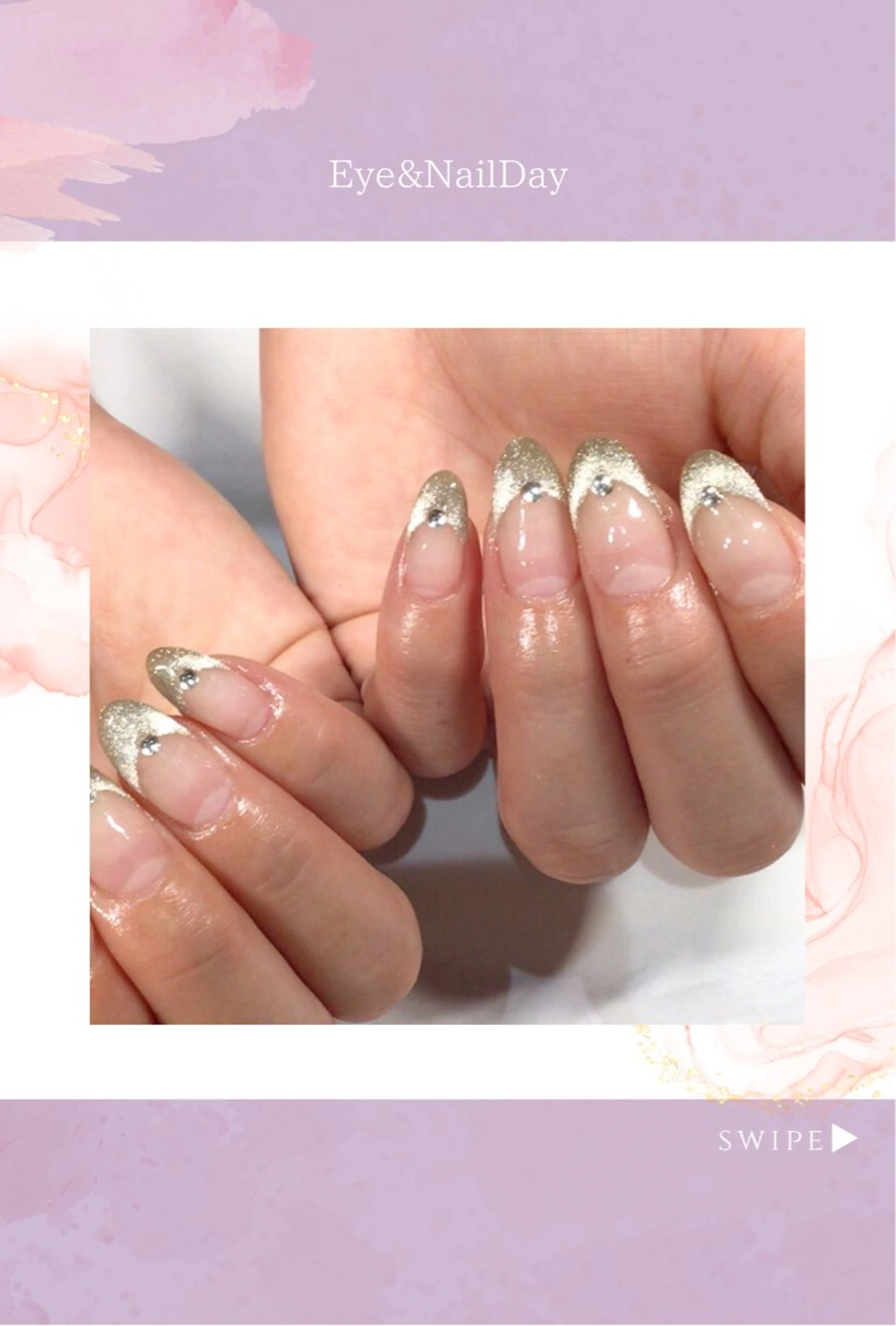 ネイル フレンチネイル マグネットネイル マグネットフレンチ Eye& NailDayのネイルデザイン