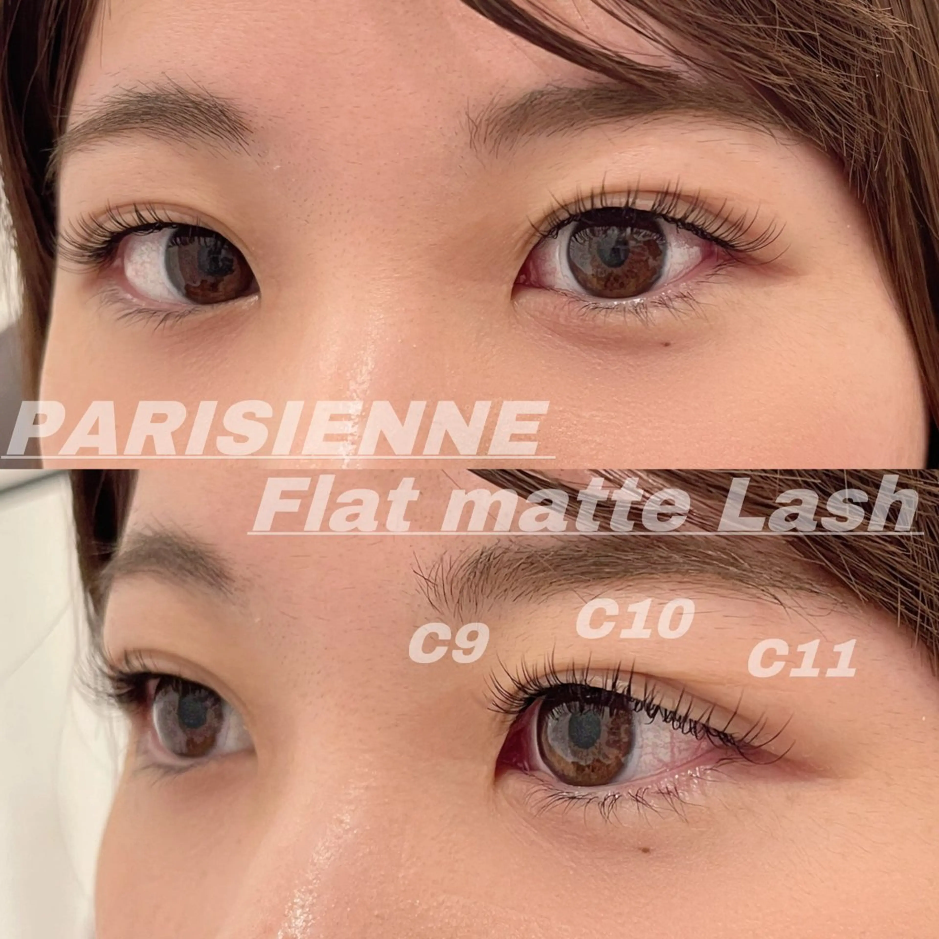 マツエク・マツパ Cカール フラットラッシュ 目尻長め パリジェンヌラッシュリフト Eye ELSA lash栄店 長沼の眉毛・アイブロウイメージ