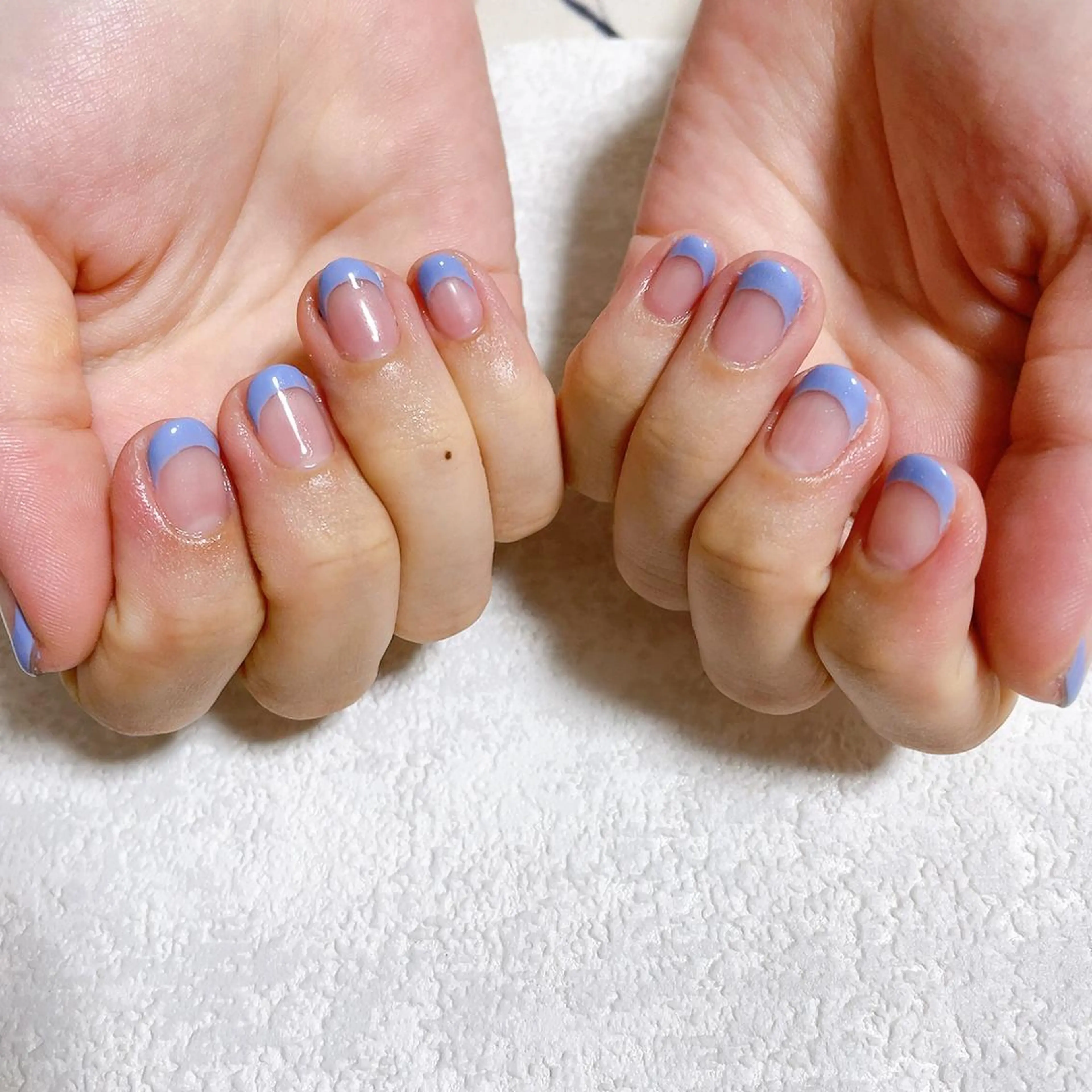 ネイル ブルー フットネイル フレンチネイル ジェルネイル メンズネイル kiki nail たまプラーザのネイルデザイン