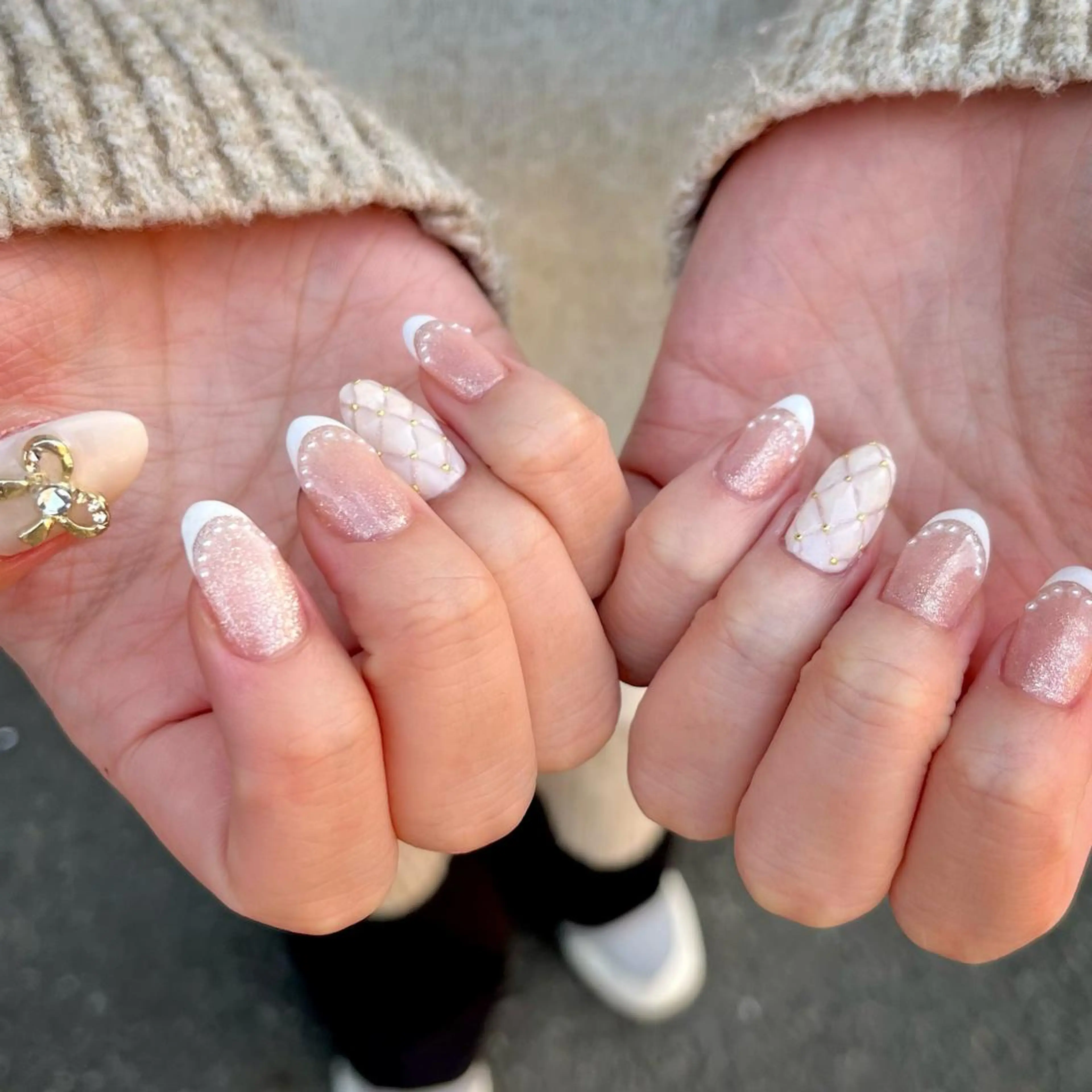 ネイル リボン ハンドネイル Nail Salon　Ｋのネイルデザイン