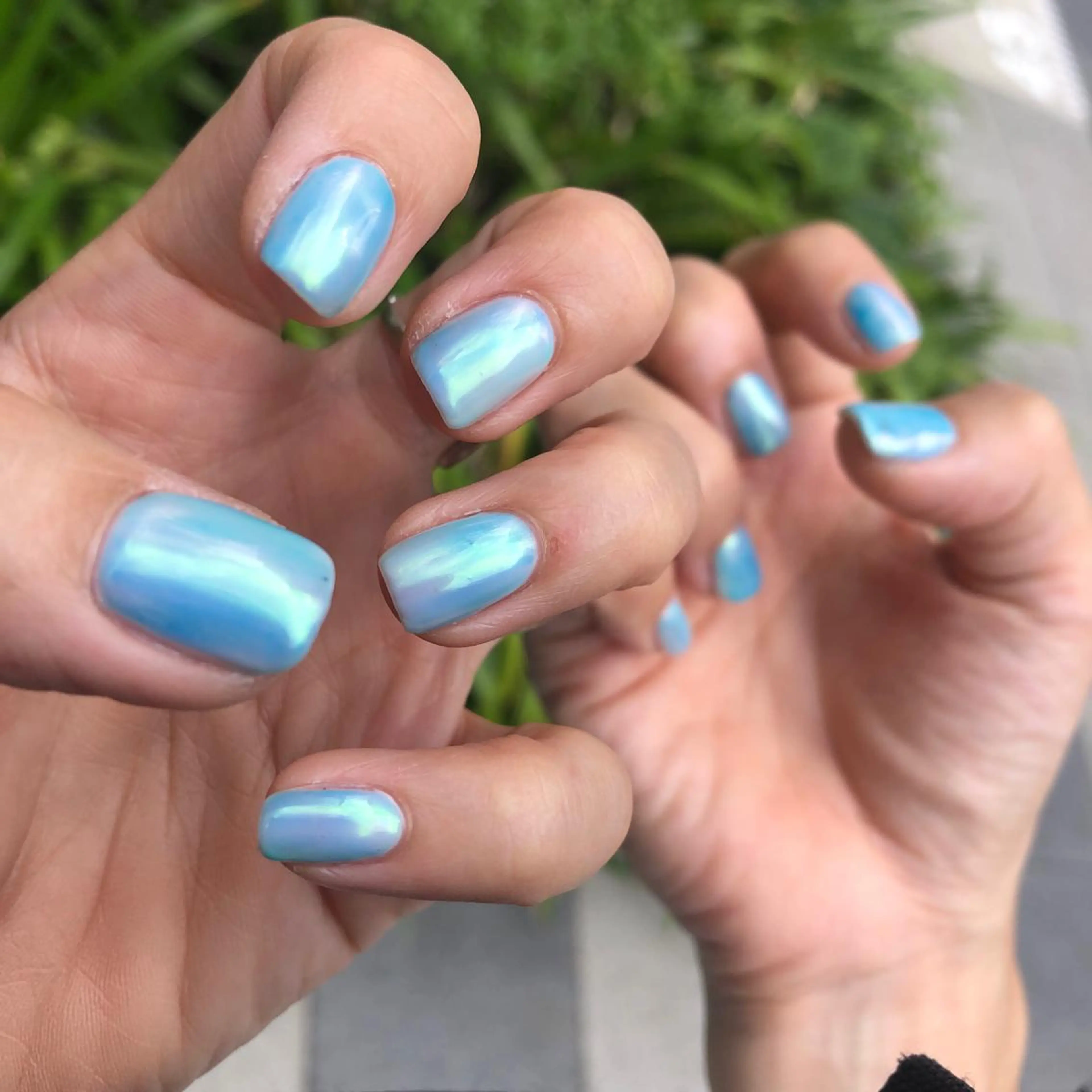 ネイル オーロラネイル ブルー ハンドネイル 工藤 理恵のネイルデザイン