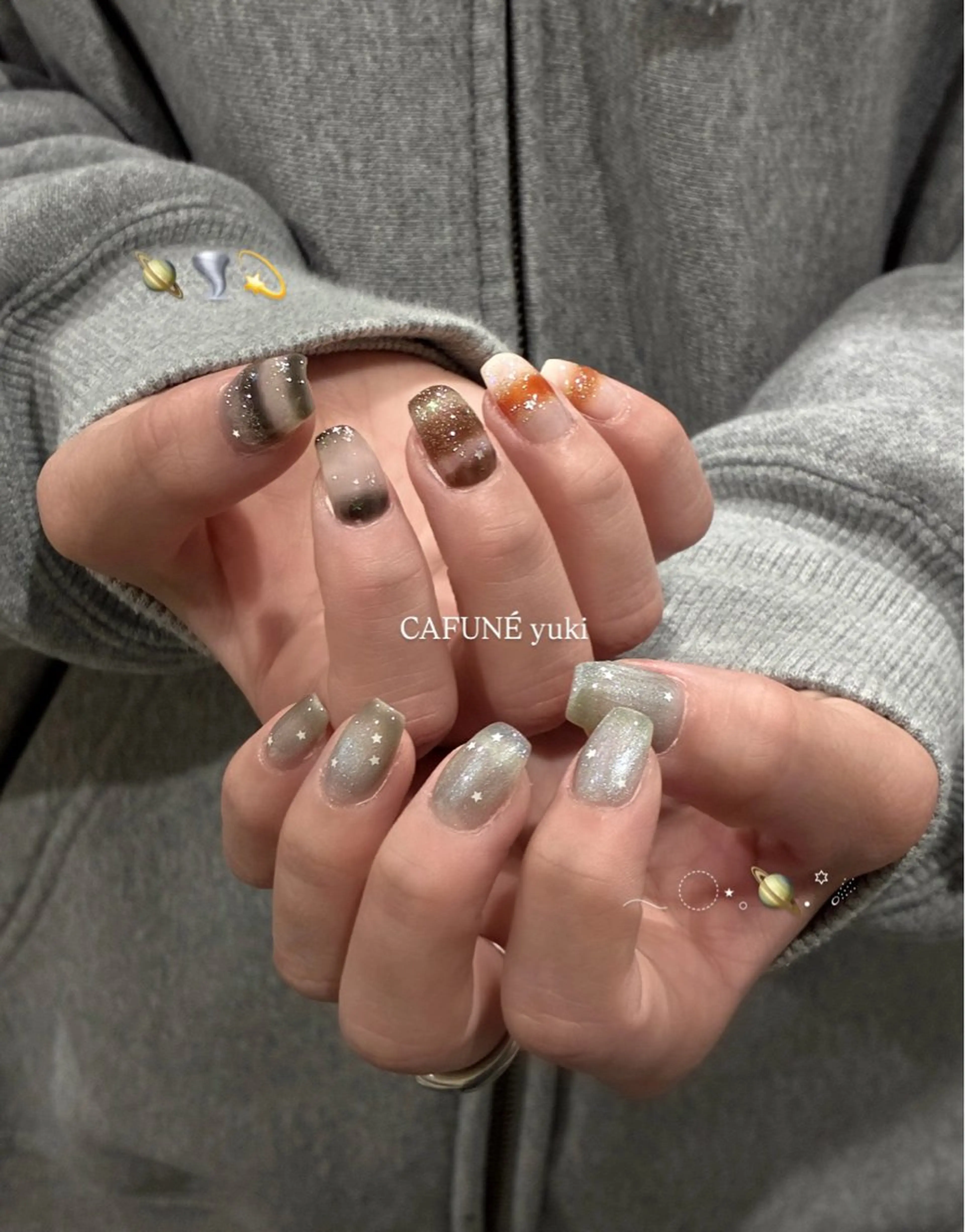 ネイル ハンドネイル CAFUNÉ tokyo所属・☾ ໋CAFUNE yuki︎︎𓂃⟡のネイルデザイン