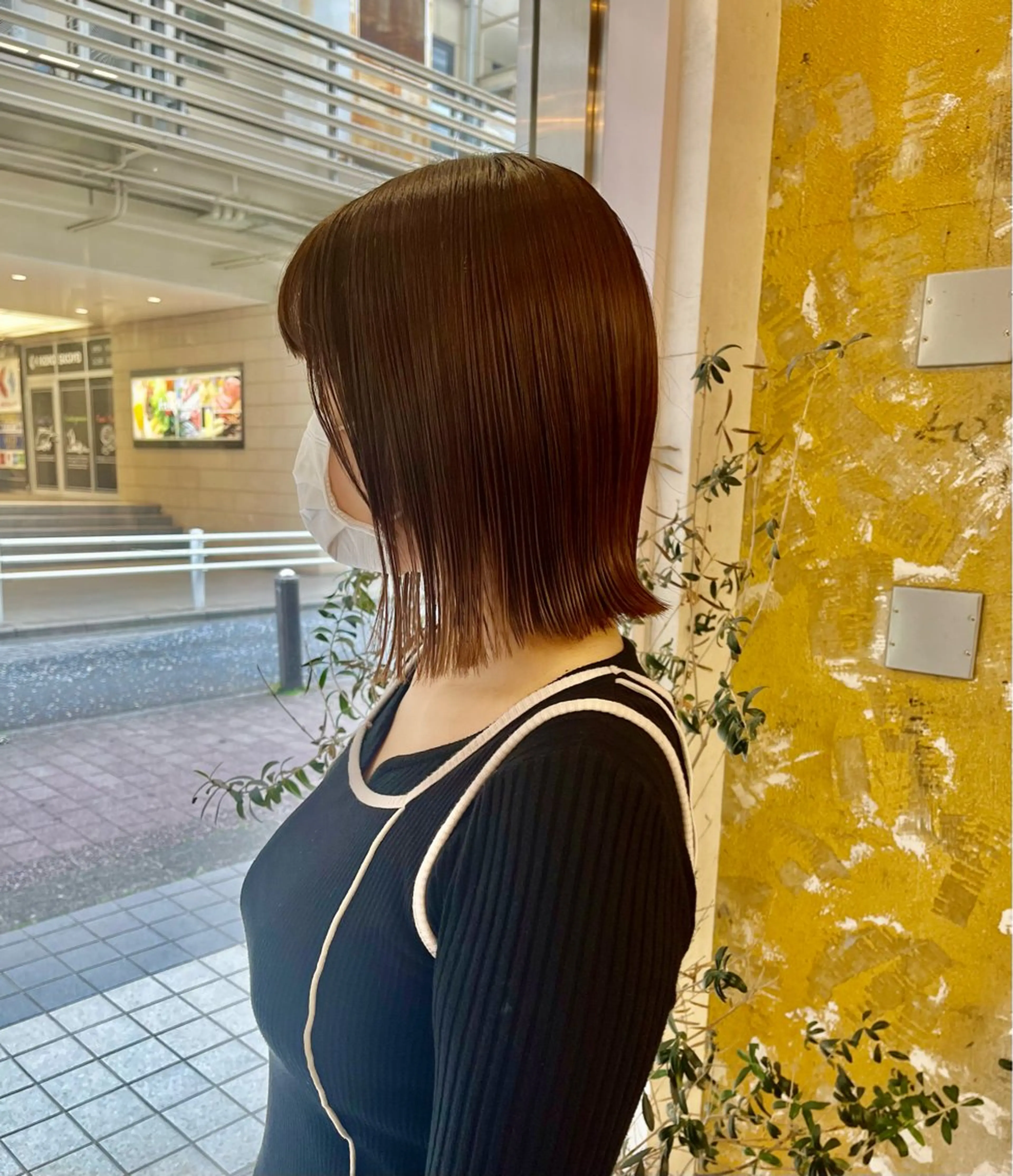 ミディアム カラー ニュアンスパーマ 曲がる縮毛矯正　爲石のヘアスタイル