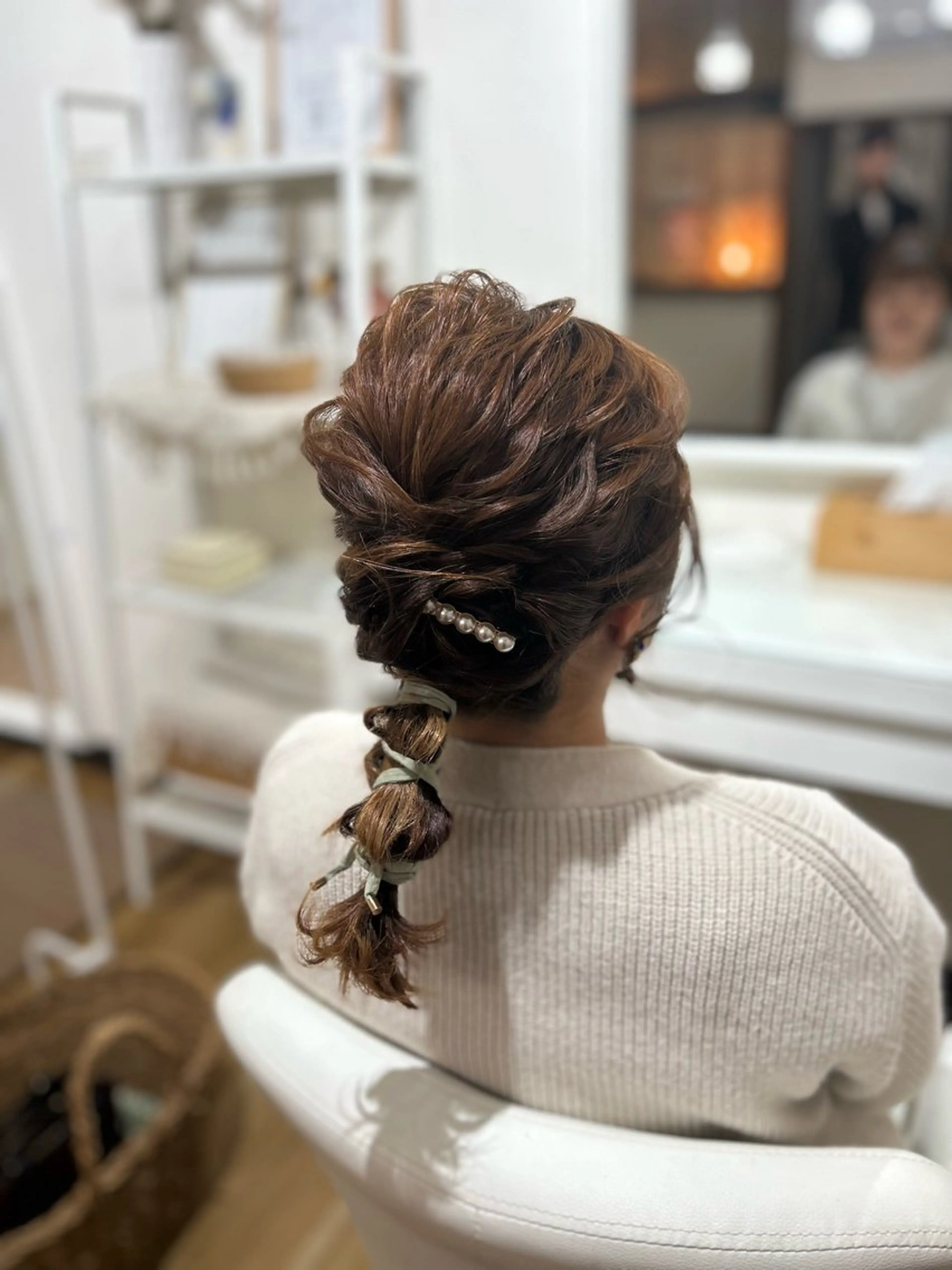 ミディアム ヘアアレンジ 結婚式・ブライダル make room  Bliss所属・make room Blissのヘアスタイル