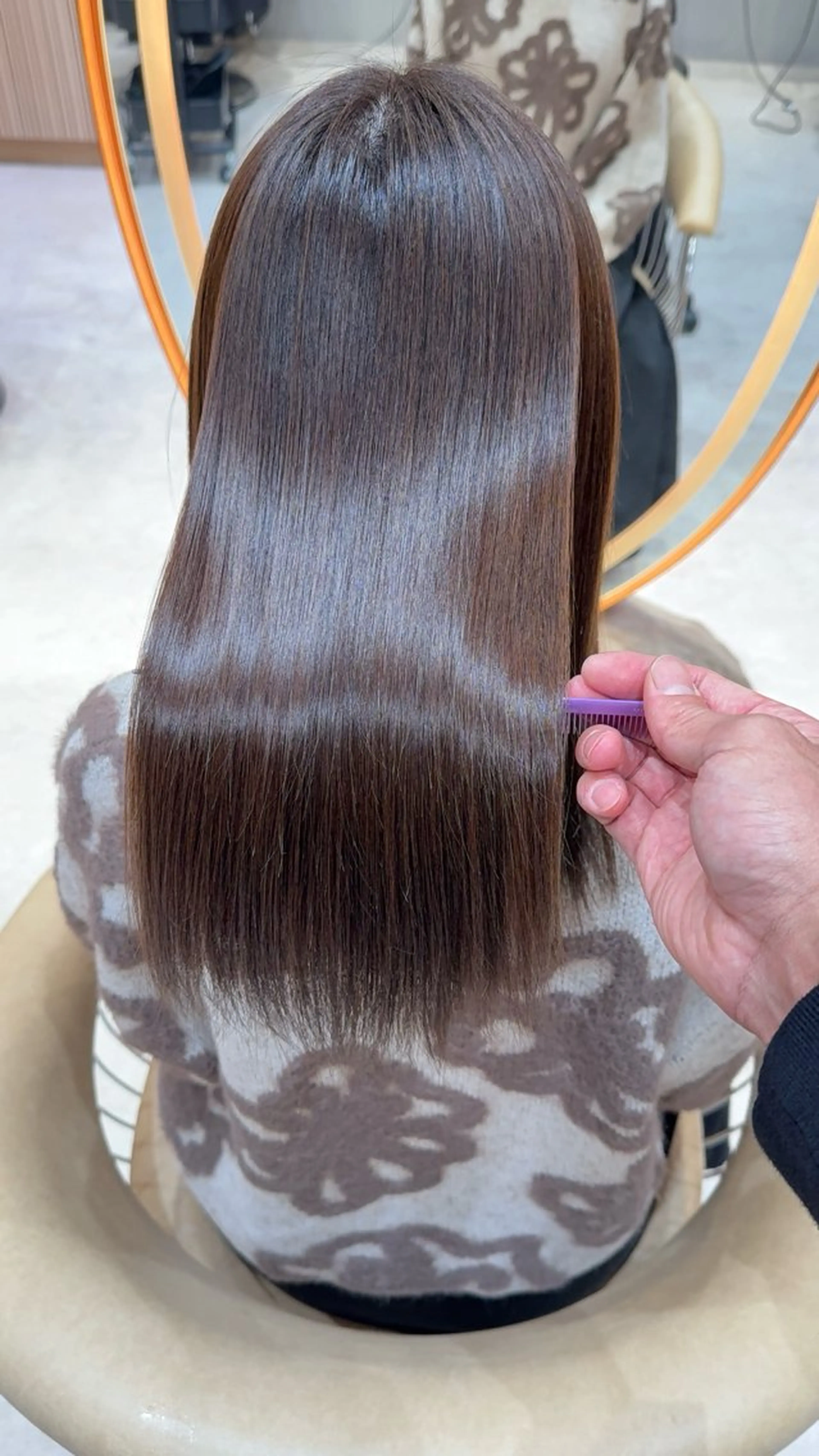 セミロング カラー カット ヘアカラー 縮毛矯正 レイヤー✨縮毛矯正 川村利幸のヘアスタイル