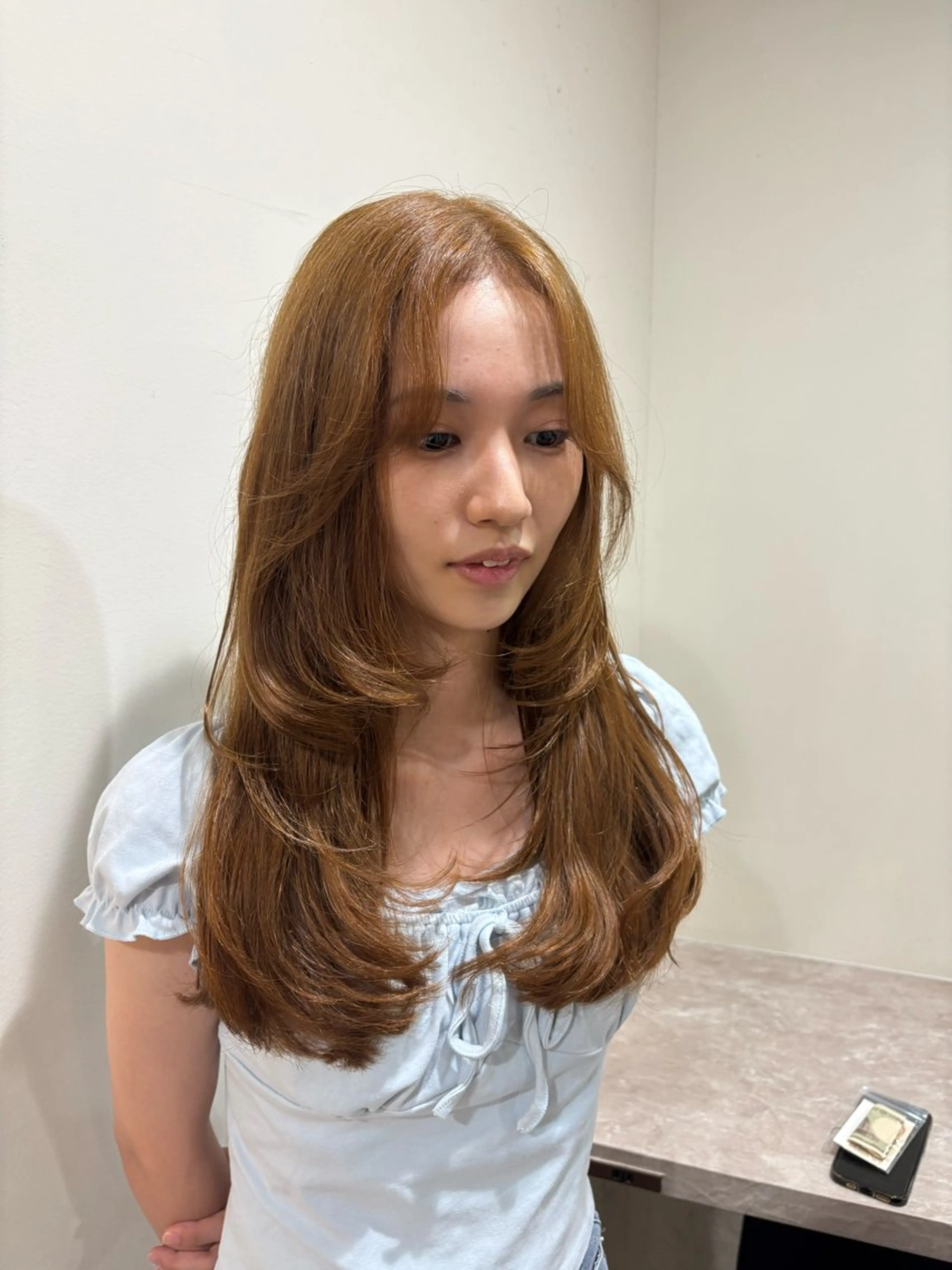 ロング カラー ハイレイヤー レイヤーカット カット ヘアカラー 🎀韓国レイヤー/ハ イトーン/airiのヘアスタイル