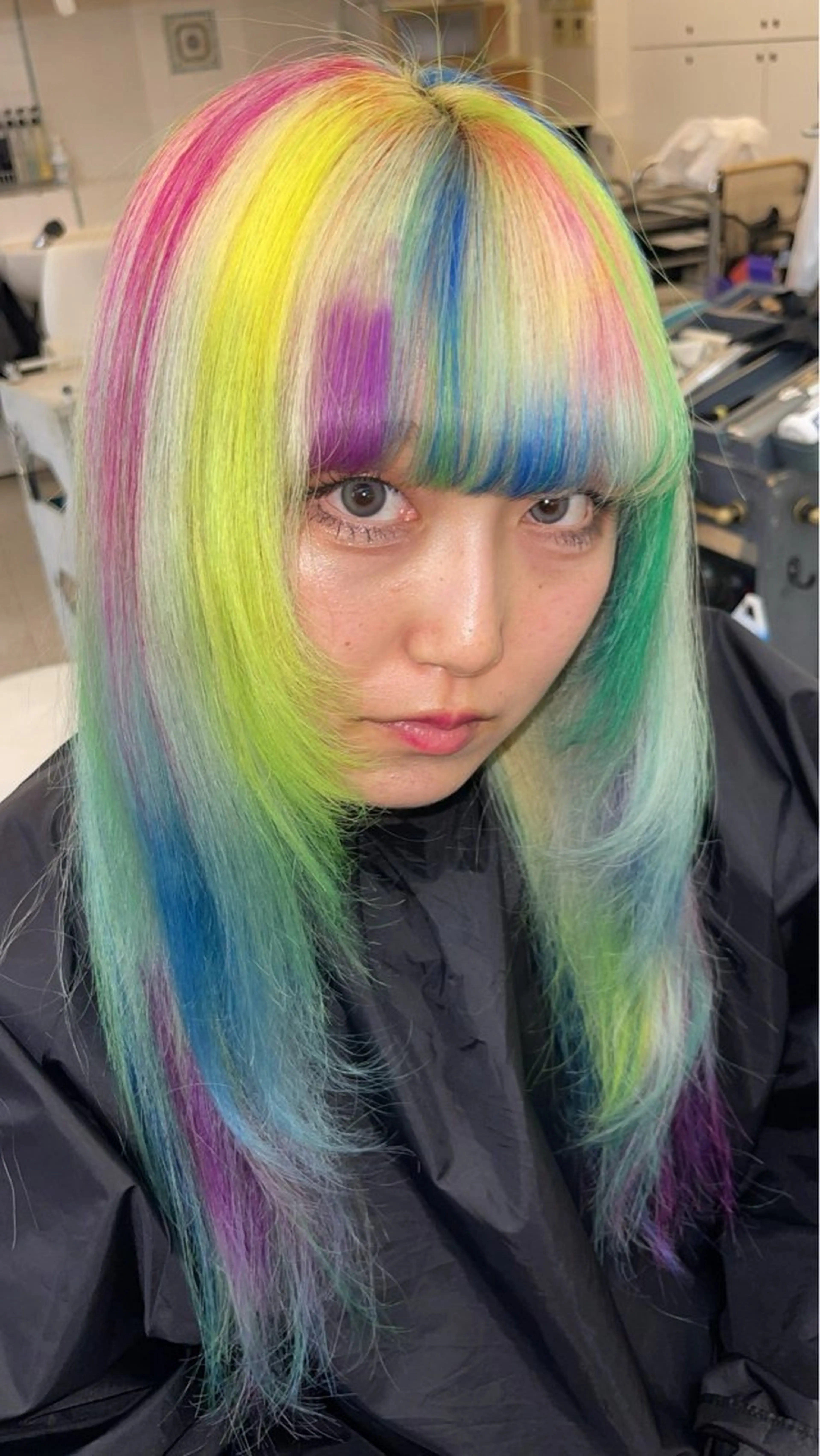 ロング カラー デザインカラー グラデーションカラー ヘアカラー 個性的カラー ☆≡ねねのヘアスタイル