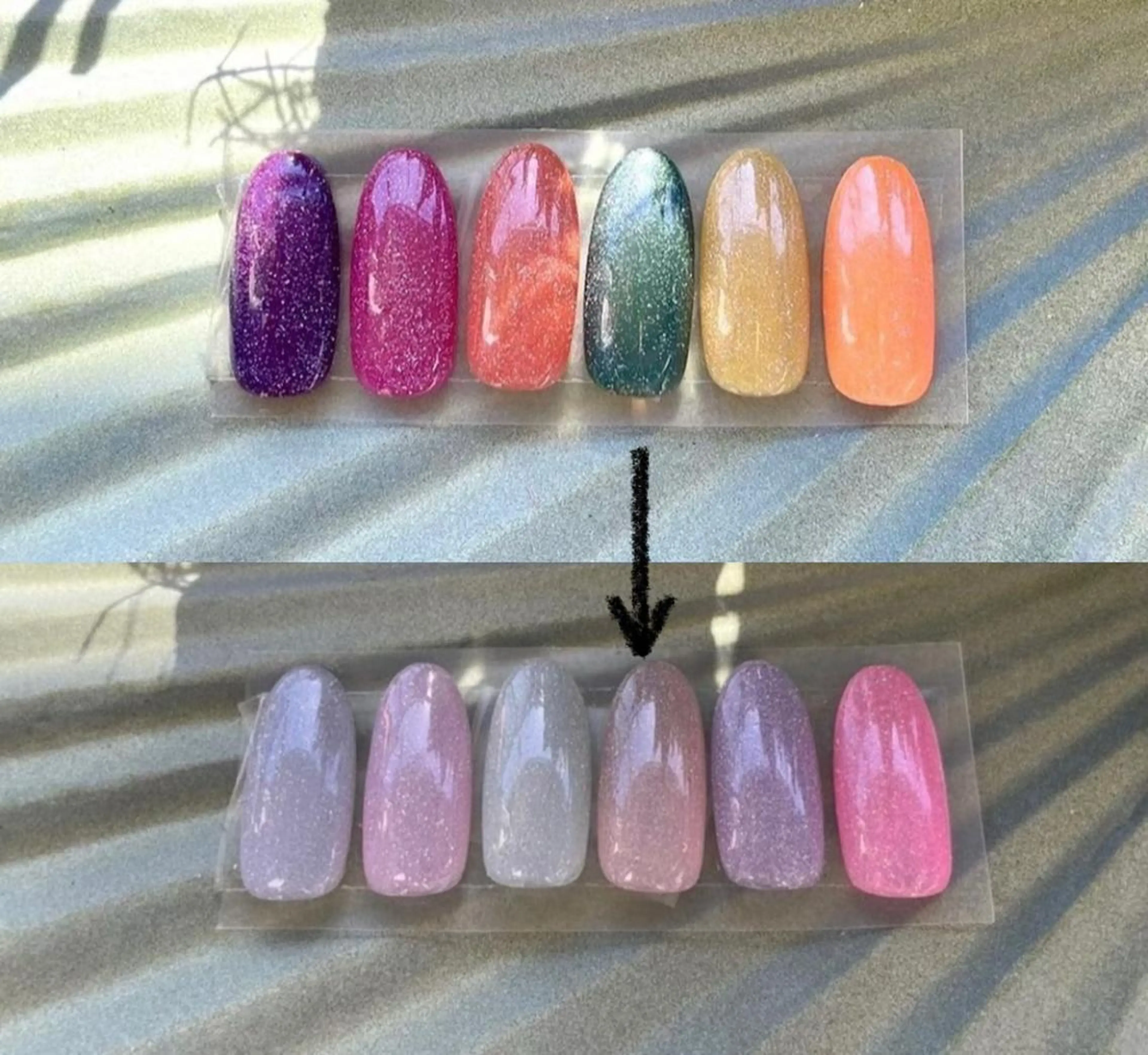 💚💛温度で色が変わるnail💙💜 大人気なので人数制限あり日常生活でも色んな時に色が変わって1ヶ月楽しめます🤗の写真