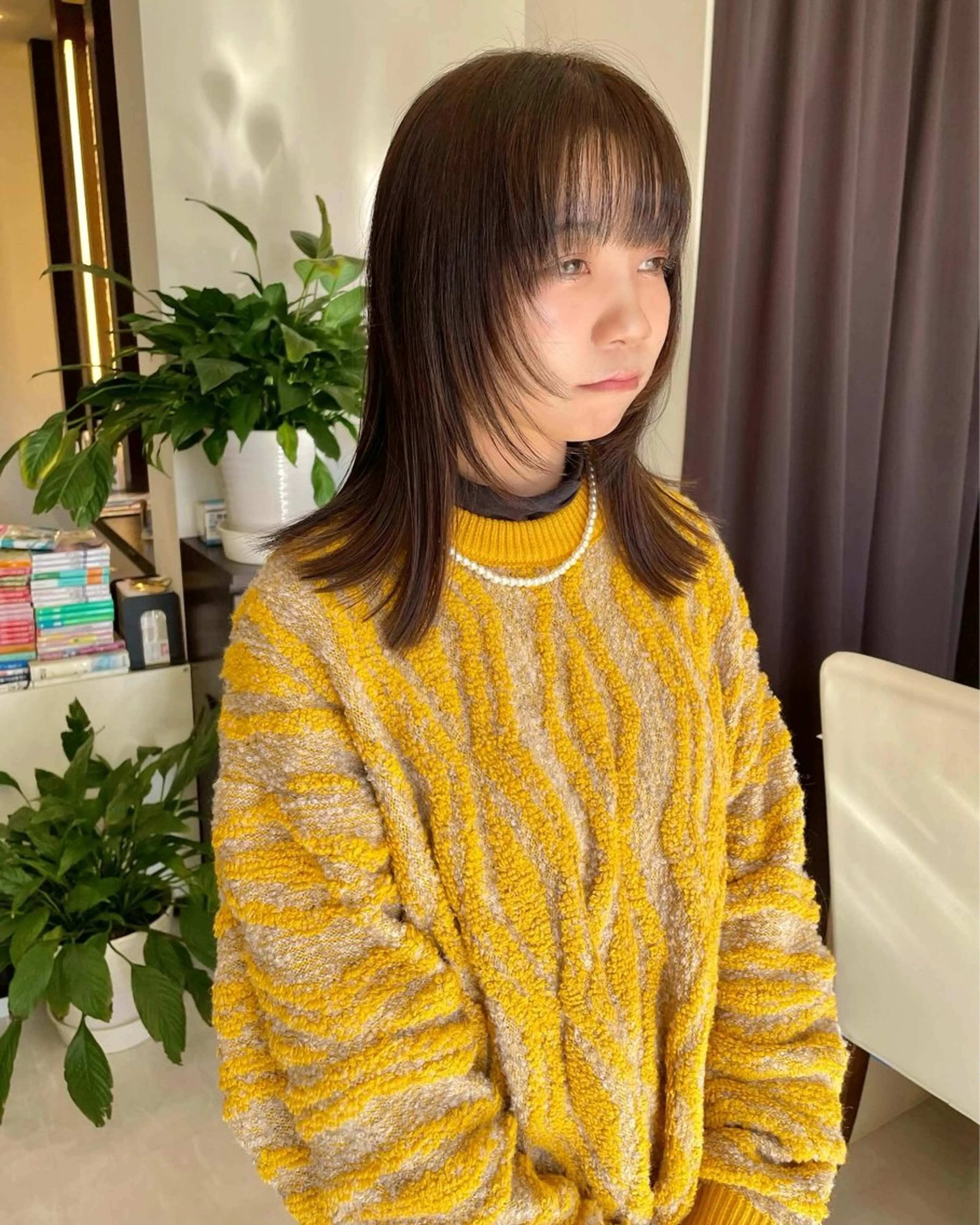 ミディアム 顔まわりレイヤー レイヤーカット カット ヘアカラー 武田 清久のヘアスタイル
