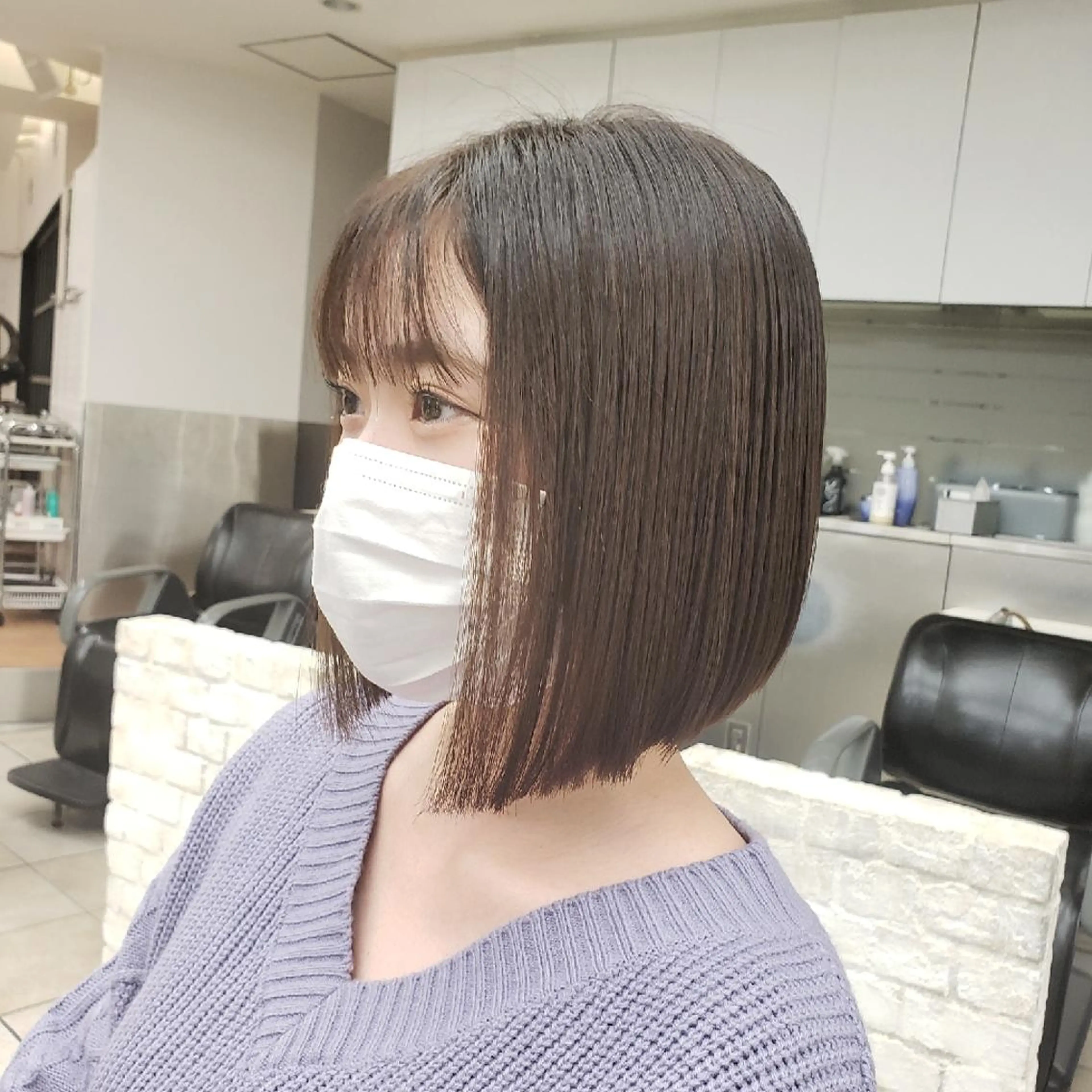 ミディアム 髪質改善 似合わせカット 縮毛矯正 トリートメント 酸熱トリートメント カット 縮毛矯正 トリートメント ボブ・ロブ　福田 泰久✂️✨のヘアスタイル