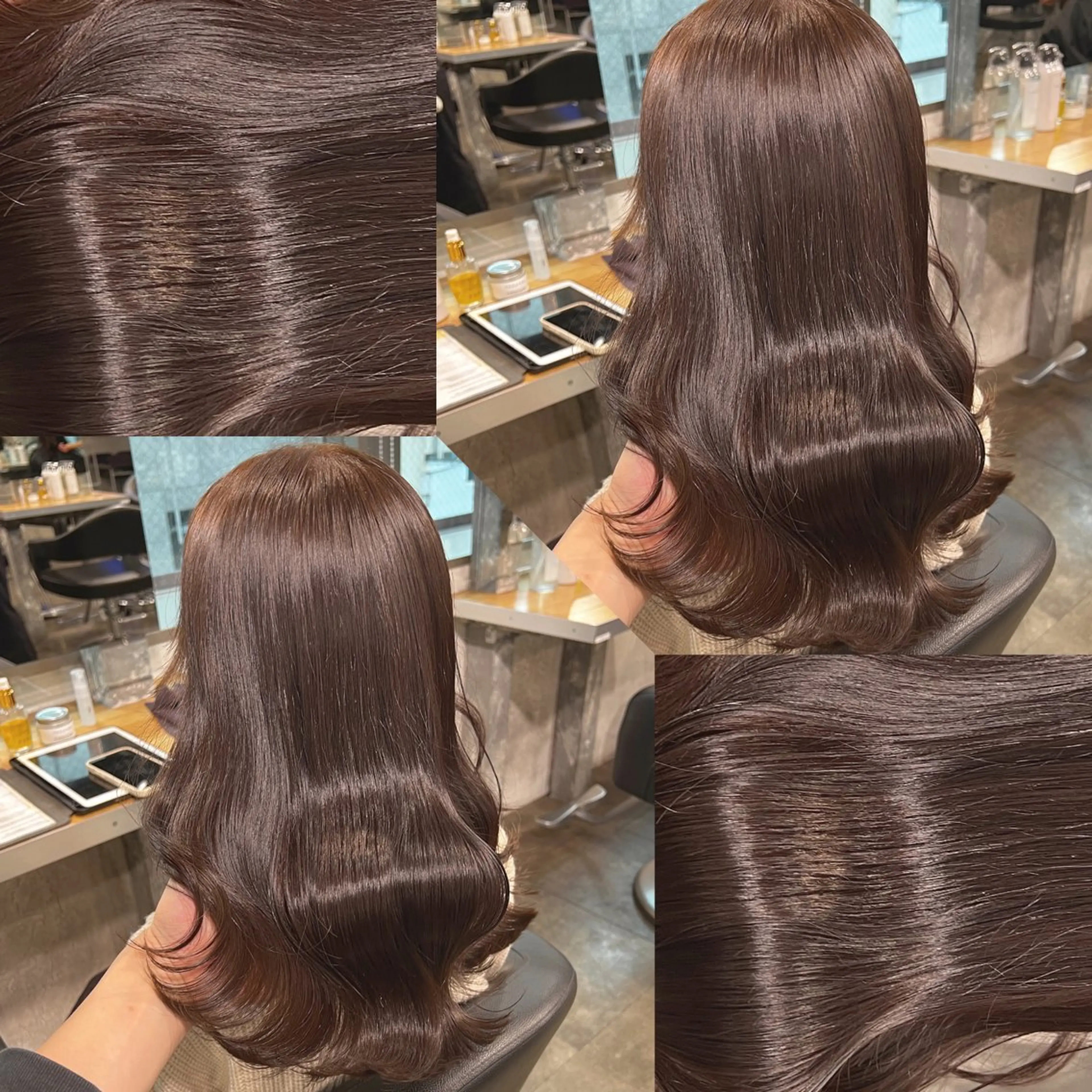 ミディアム カラー カット ヘアカラー トリートメント ヘッドスパ ヘアセット 韓国風ベージュ🤎 赤みなし🌿横浜🤎のヘアスタイル