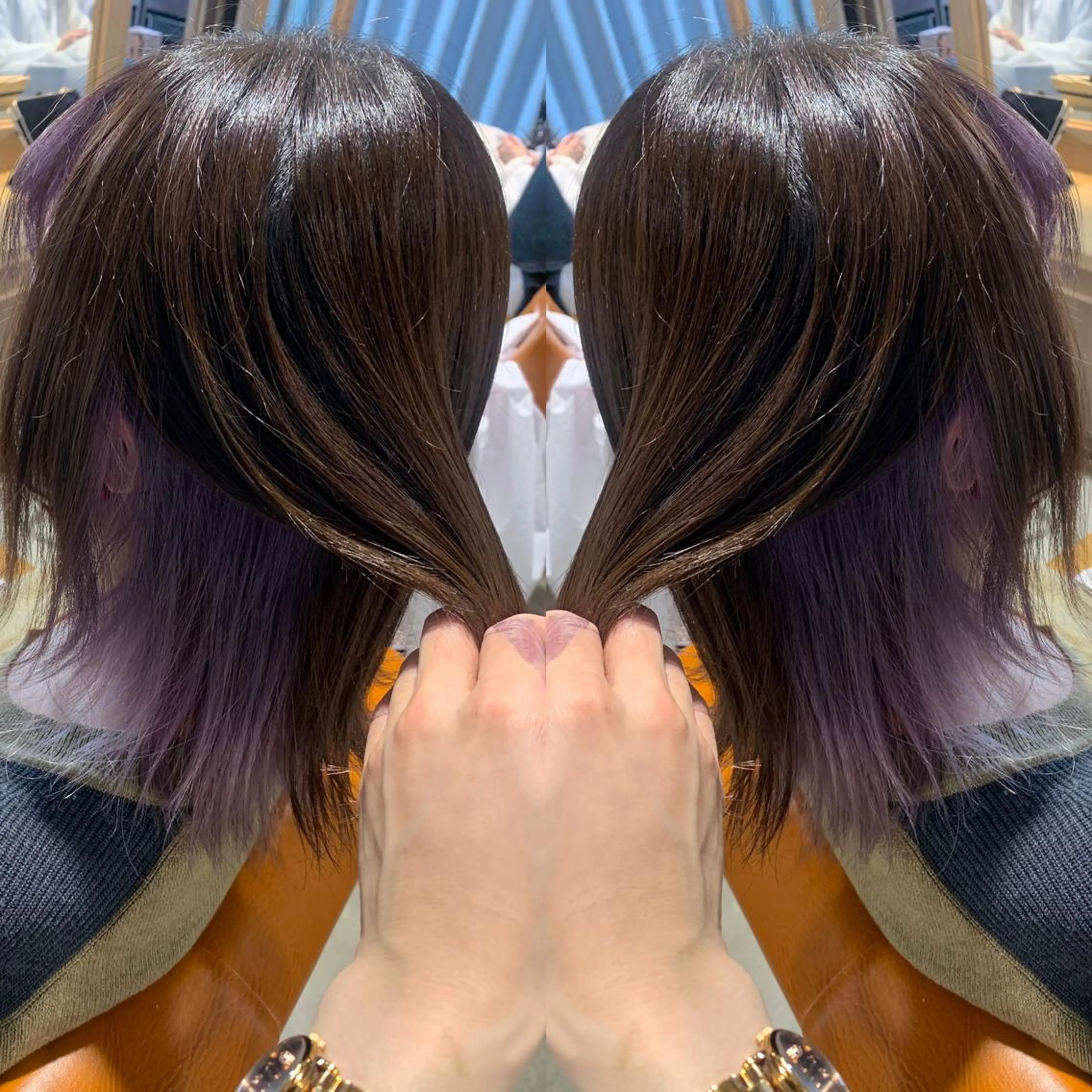 ミディアム カラー ラベンダーカラー 韓国🇰🇷 ✂︎hair 内田愛のヘアスタイル