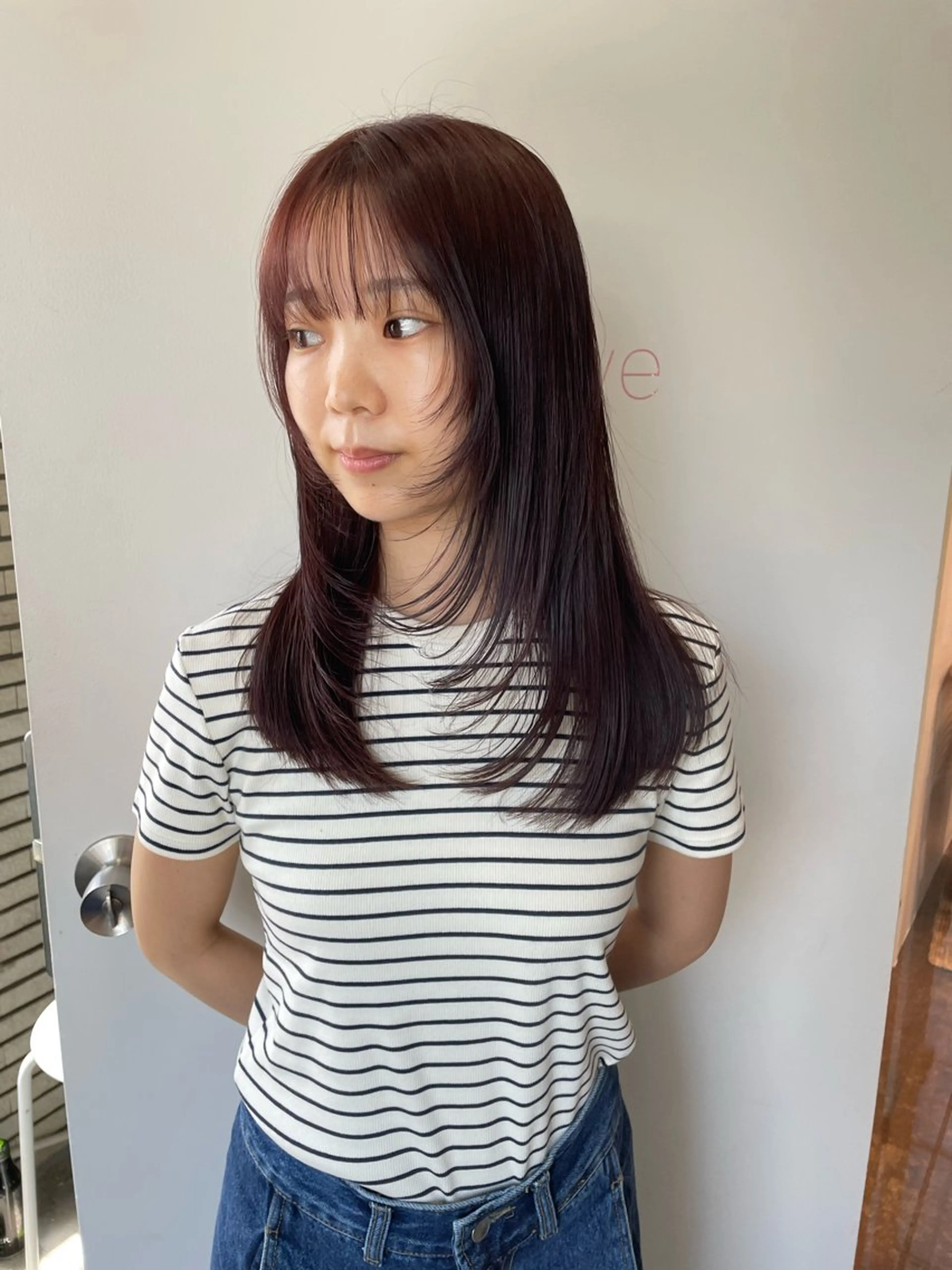 セミロング カラー ブラウンカラー パープルカラー パープルブラウン 顔まわりレイヤー レイヤーカット カット ヘアカラー トリートメント レイヤーカット🎀 kanaのヘアスタイル