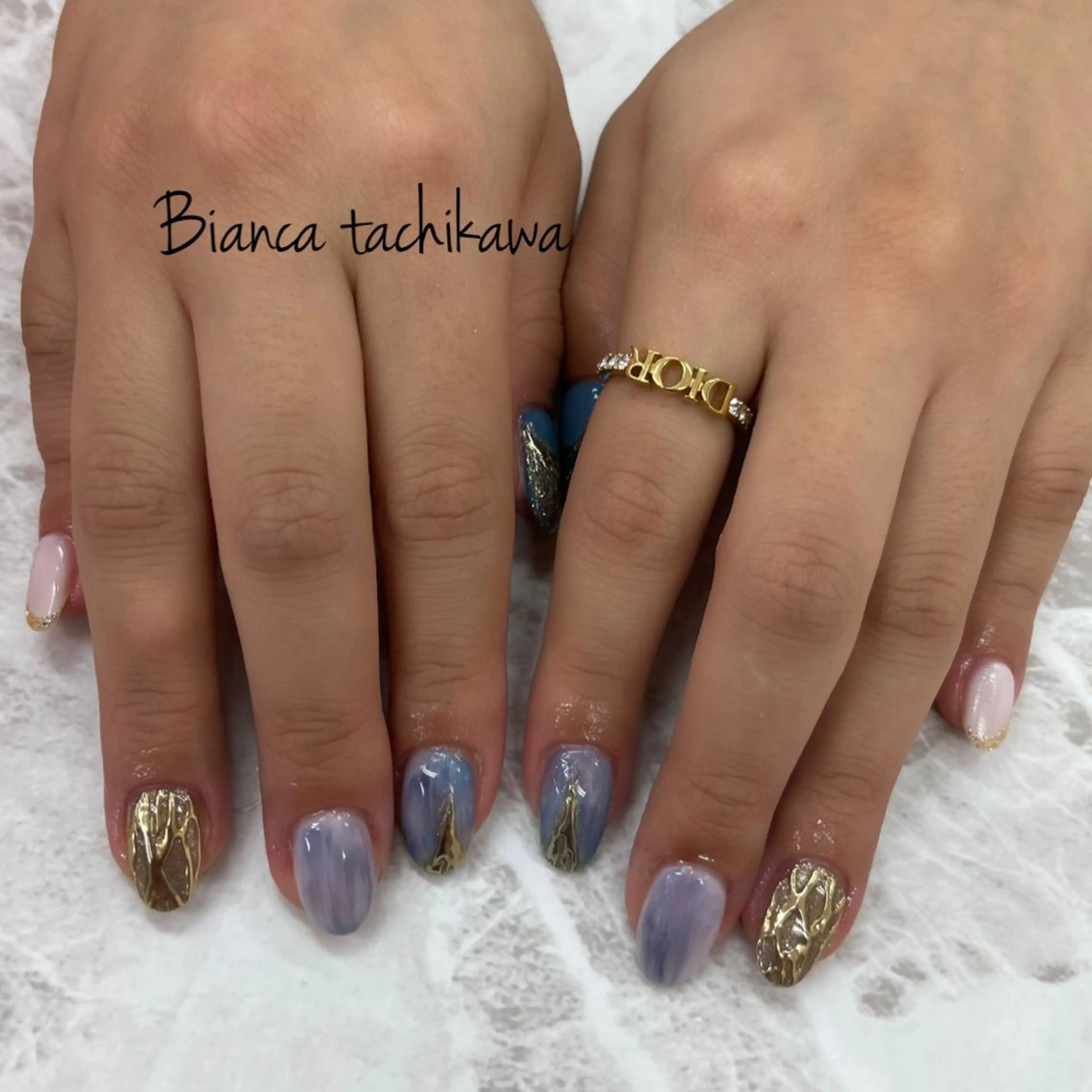 ネイル ミラーネイル ニュアンスネイル ハンドネイル Bianca☁国分寺 🤍店長/黒木愛美のネイルデザイン