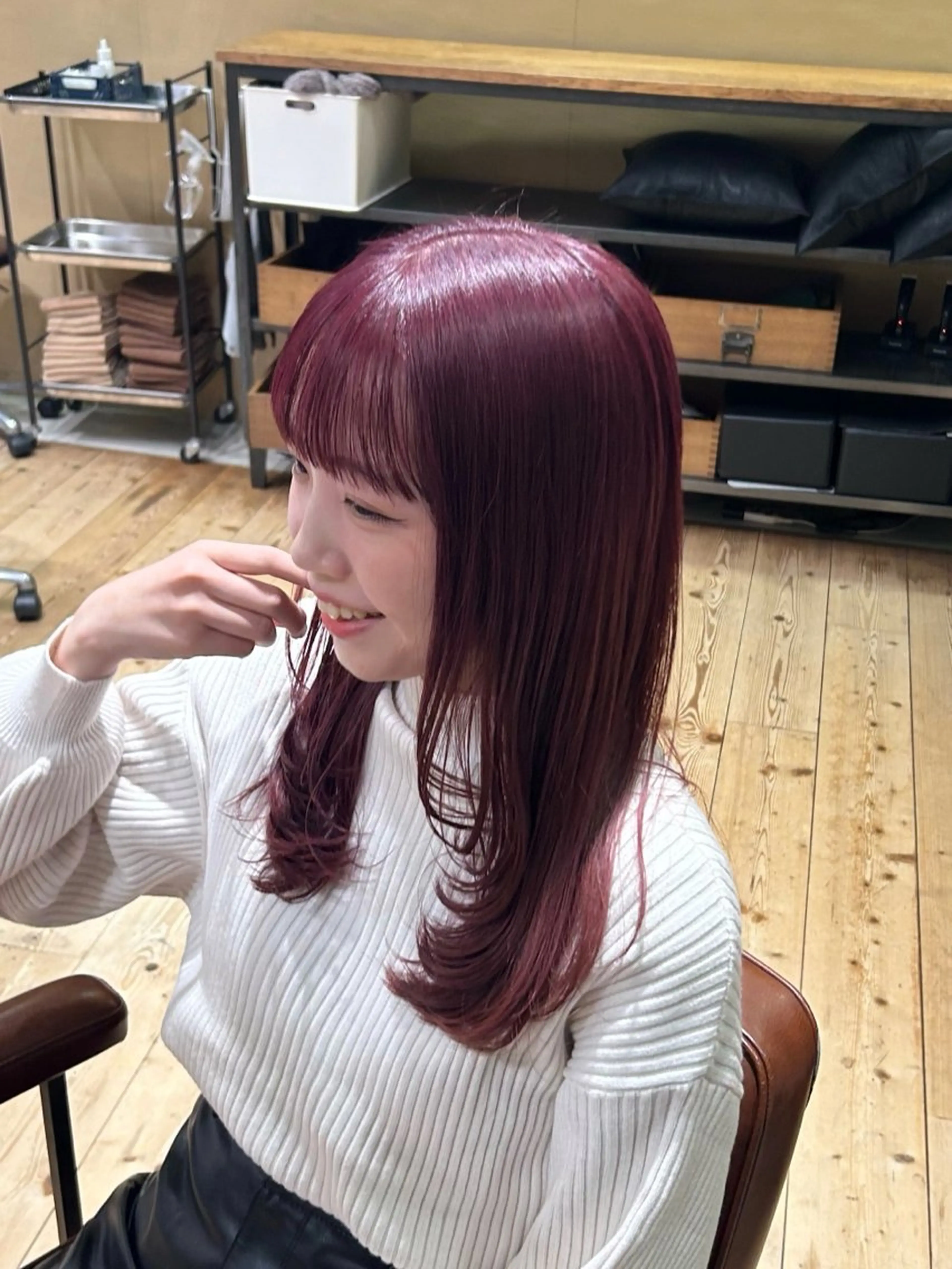 ロング カラー ラベンダーカラー ピンクカラー ヘアカラー Lumier de mashu所属・nana/ボブ/ レイヤーカットのヘアスタイル