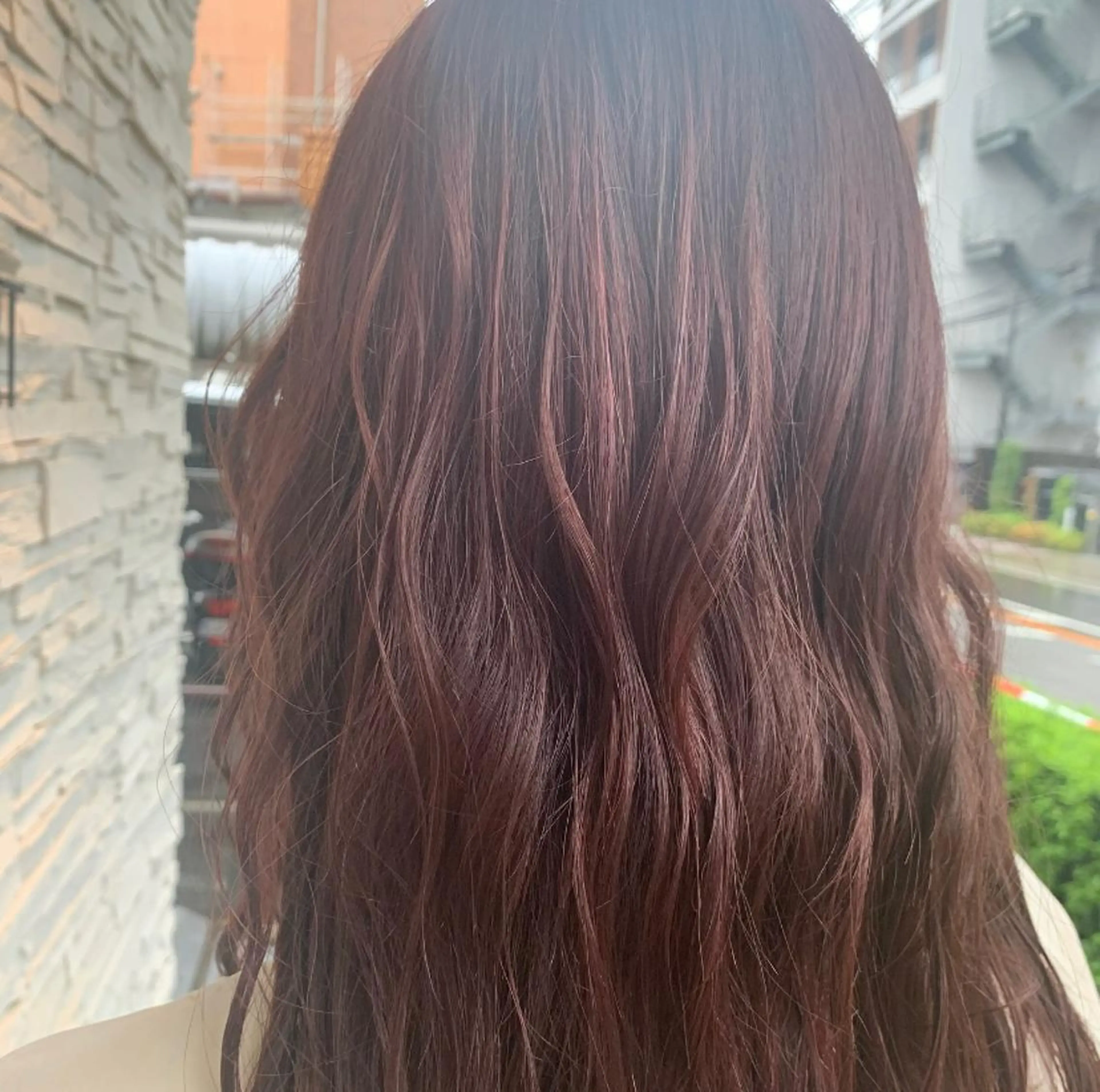 ロング ハイライト ヘアカラー ゆうき あすかのヘアスタイル