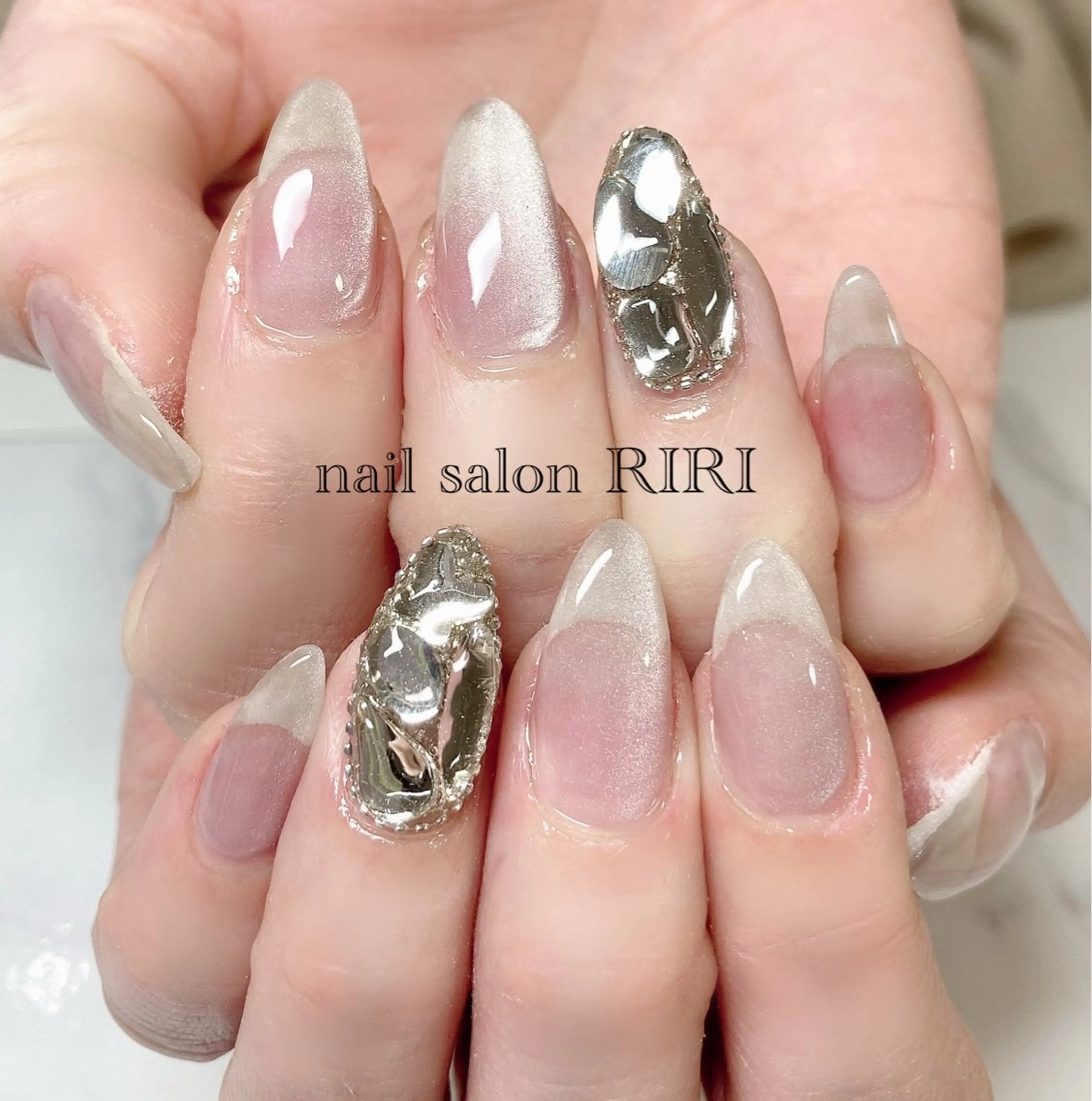 ネイル マグネットネイル ストーンネイル private  nail  salon RIRI所属・RIRI リリのネイルデザイン