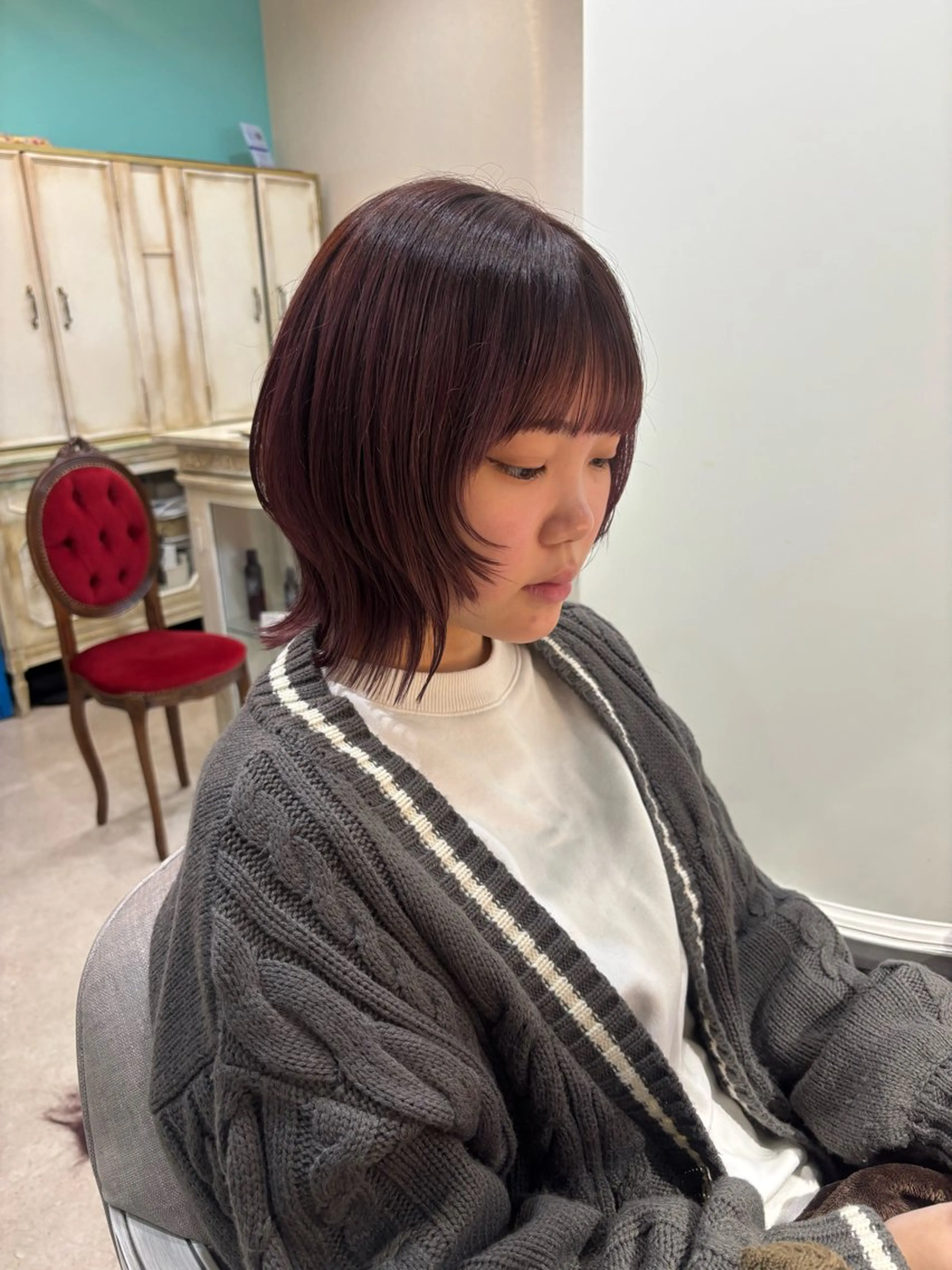 ショート ボブ ウルフカット カット ヘアカラー イシザワ ユミのヘアスタイル