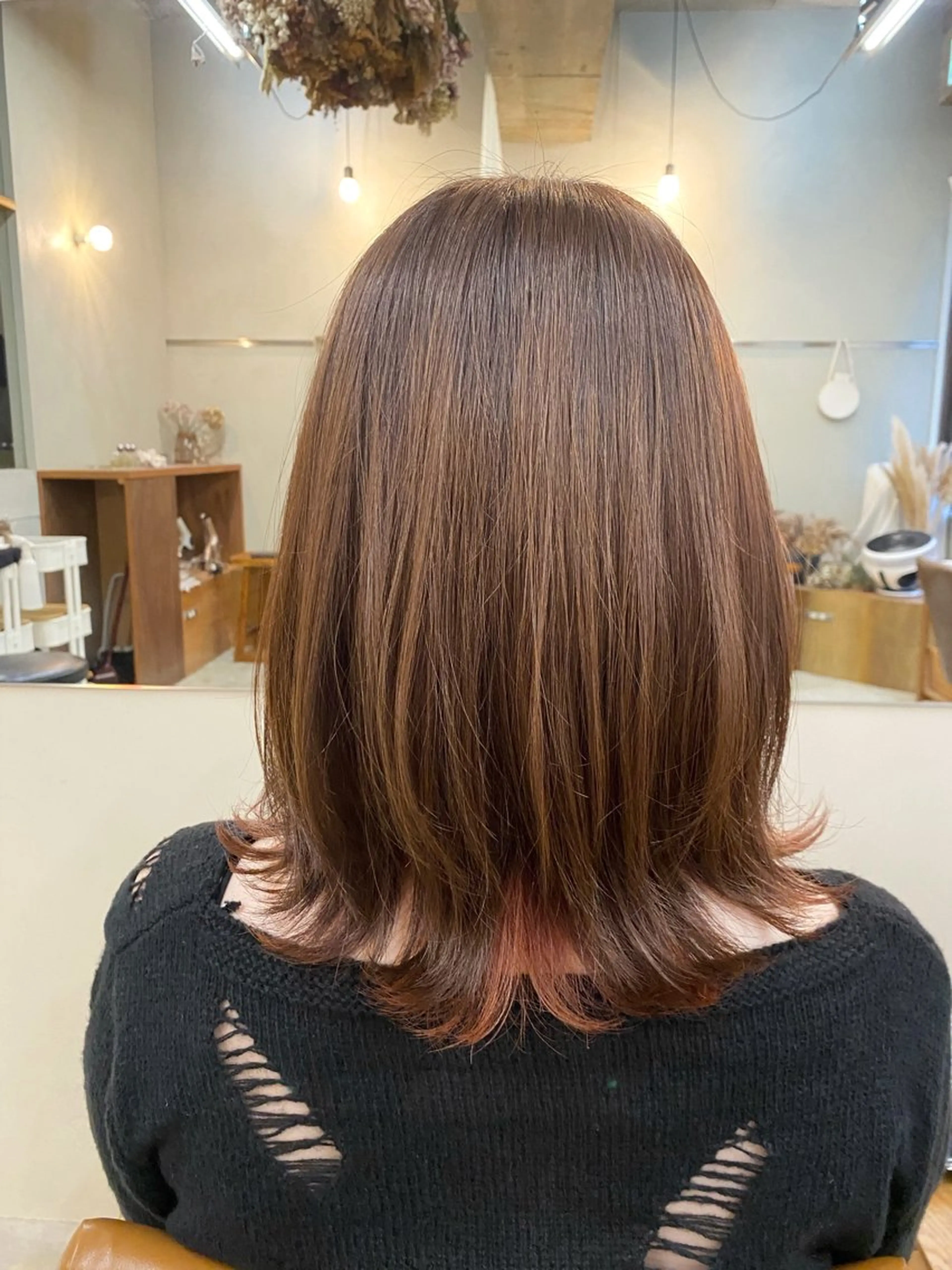 ミディアム カット ヘアカラー トリートメント 🌻花屋併設🌻濱 幸帆のヘアスタイル