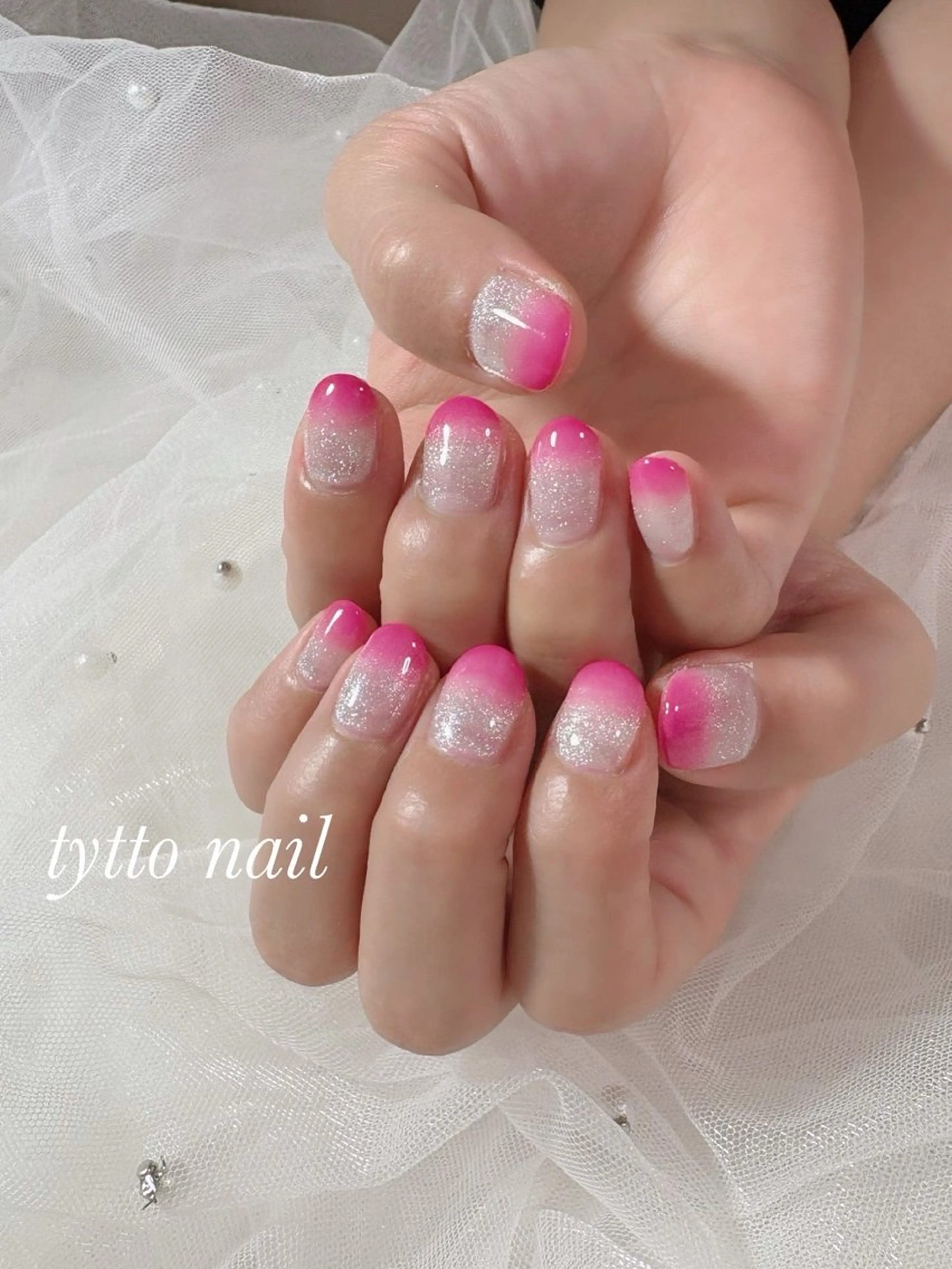 ネイル クリアネイル グラデーション キラキラネイル ラメ(グリッター) マグネットネイル ハンドネイル tytto nail ❤︎‪‪eri‪‪のネイルデザイン