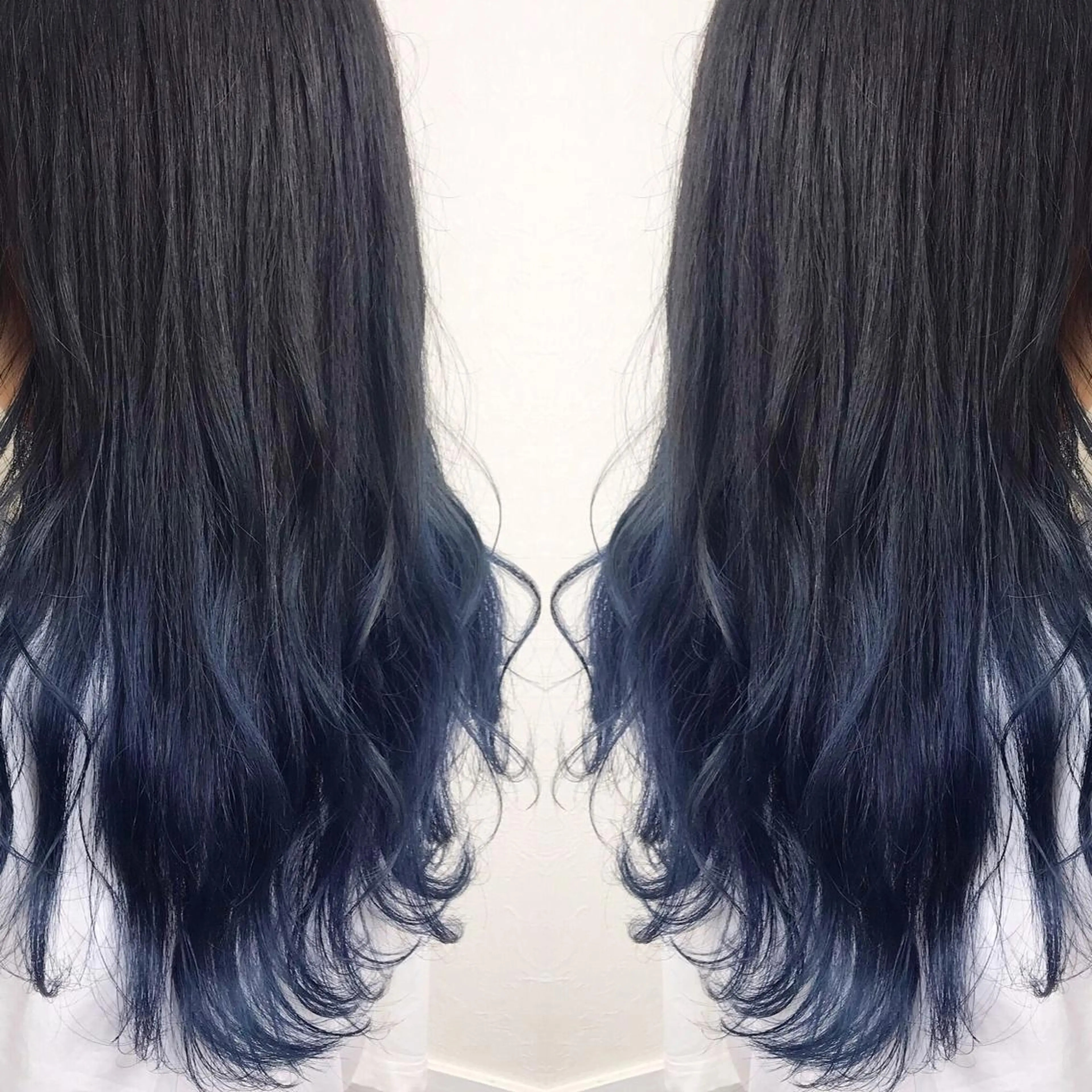 ロング カラー ブルーカラー グラデーションカラー ネイビーカラー ヘアカラー 柴田 祐輔のヘアスタイル