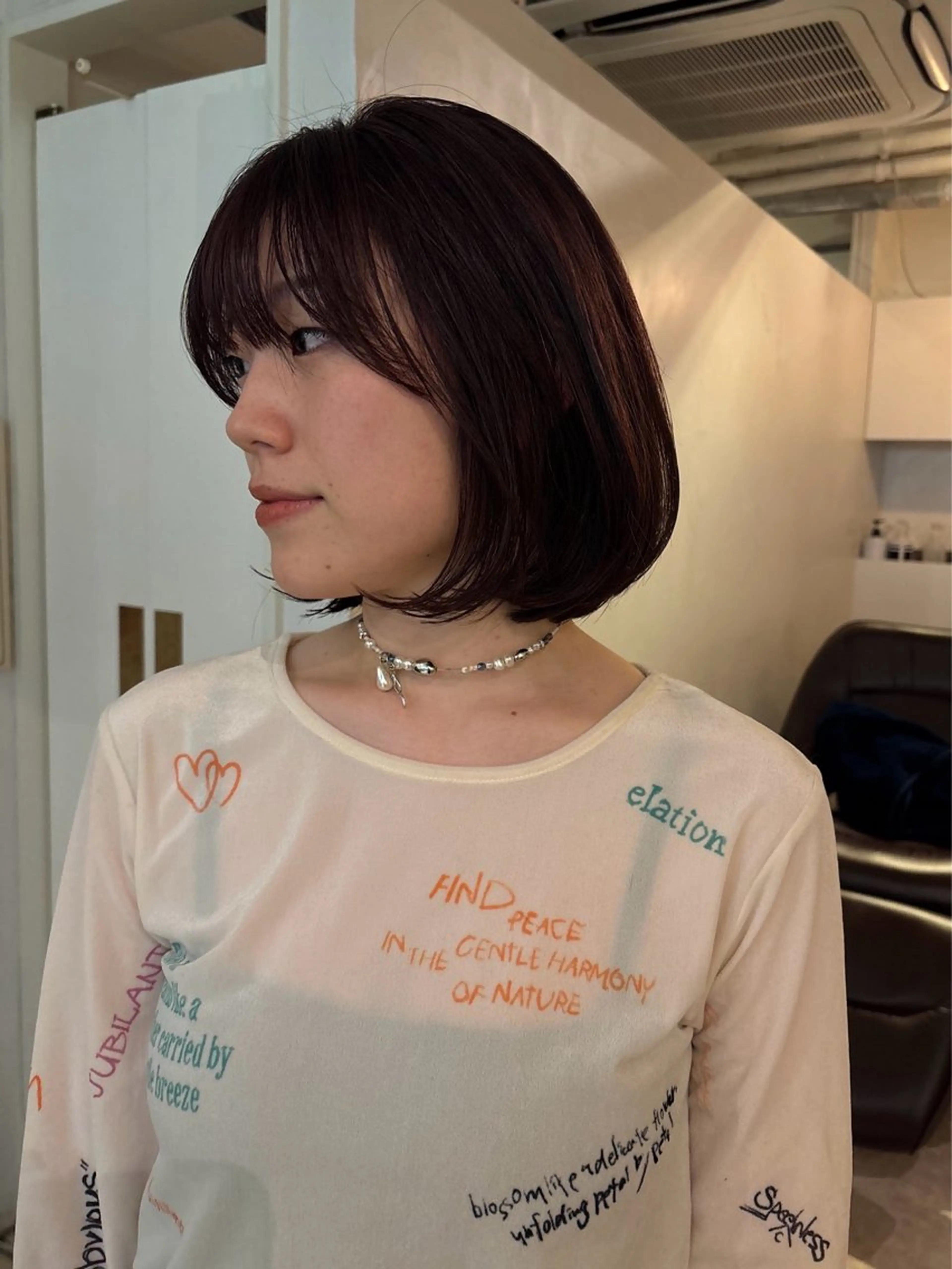 ショート ボブ カット ヘアカラー トリートメント 🍑透明感hair ・NENE🍑のヘアスタイル