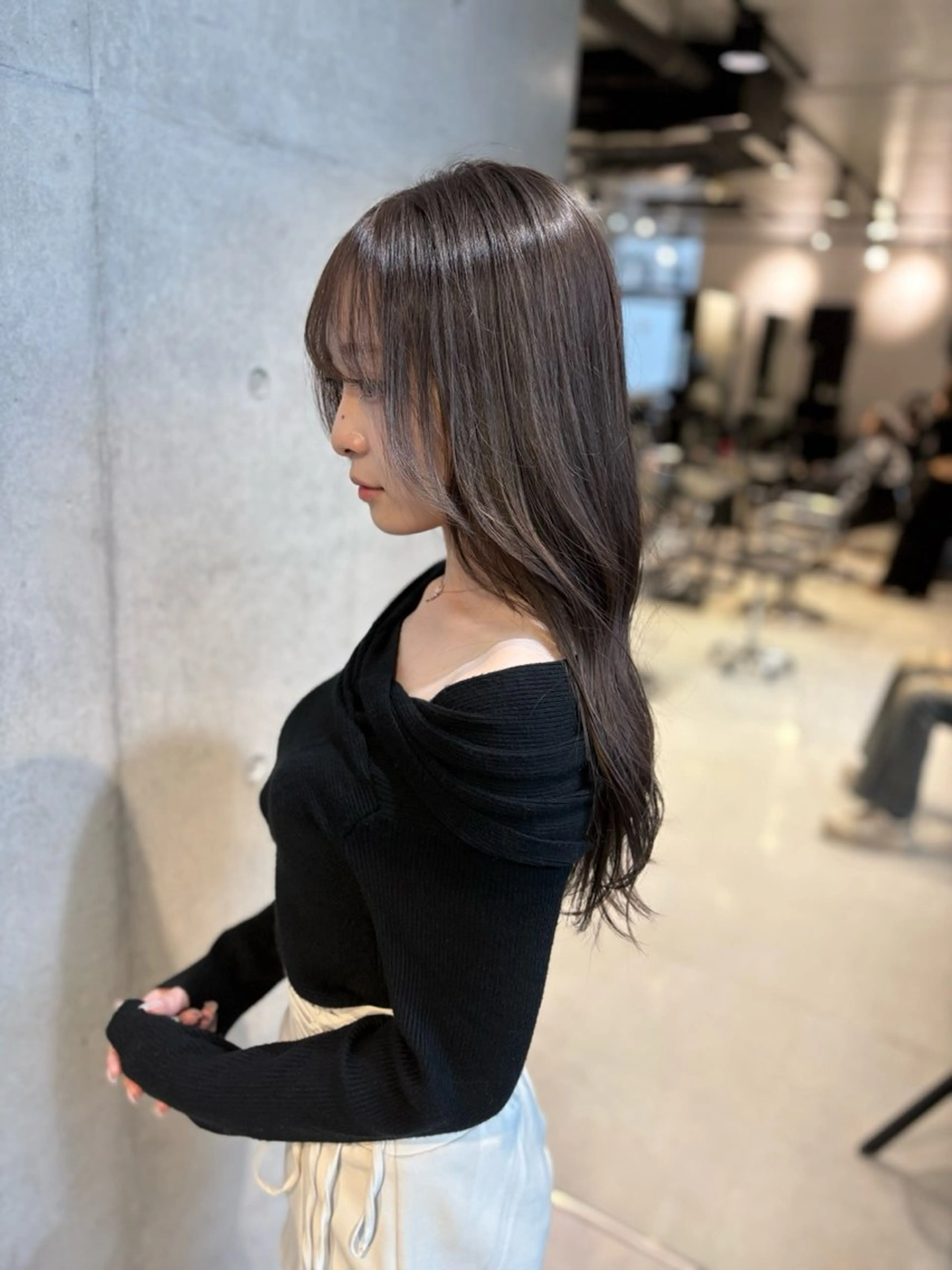 セミロング カラー パーマ カット ヘアカラー トリートメント レイヤー/グレージュ 赤み消し/コウスケのヘアスタイル