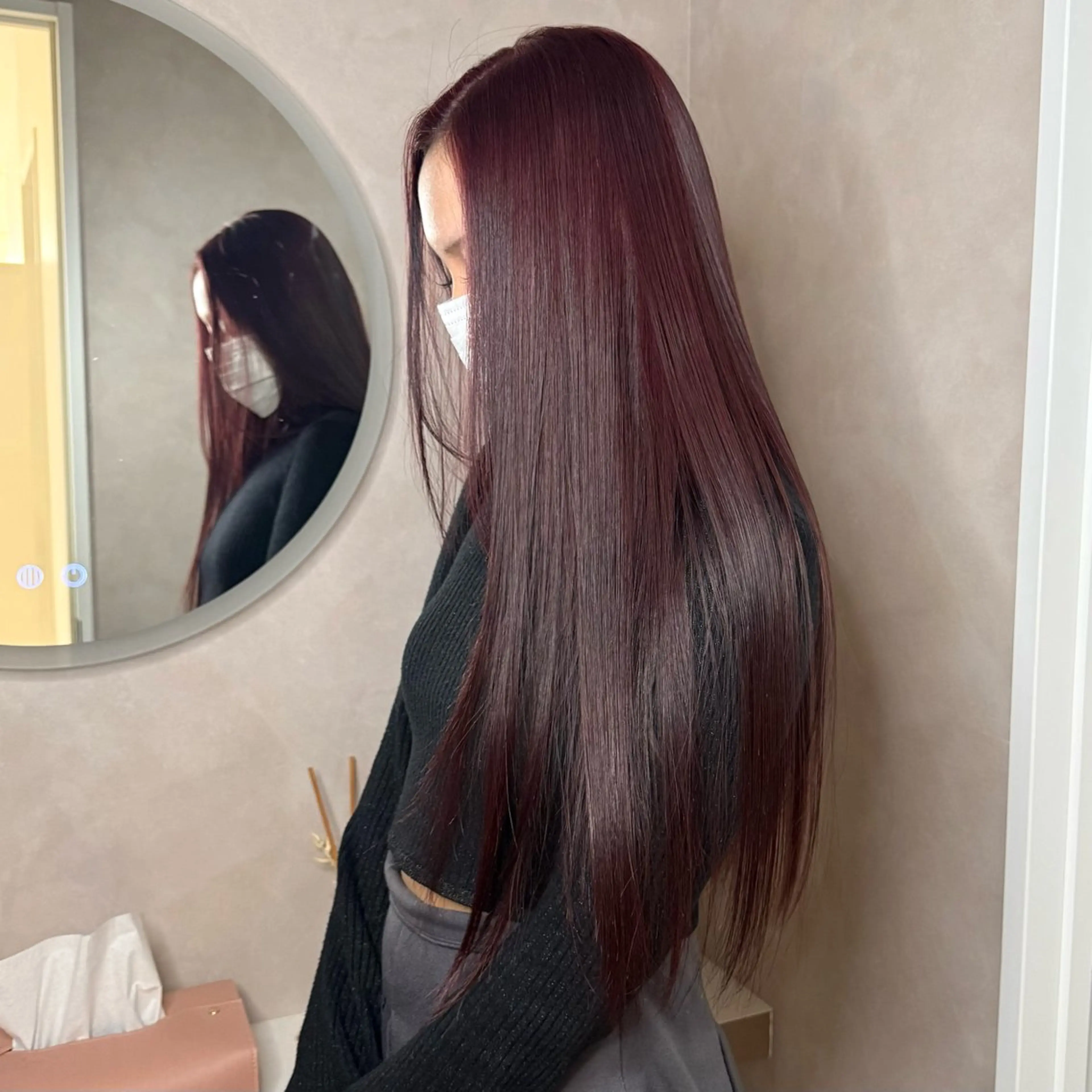 ロング カラー ブリーチ ブラウンカラー ラベンダーカラー ブリーチなしカラー ヘアカラー ヒナ子🦋 ブリーチカラーのヘアスタイル