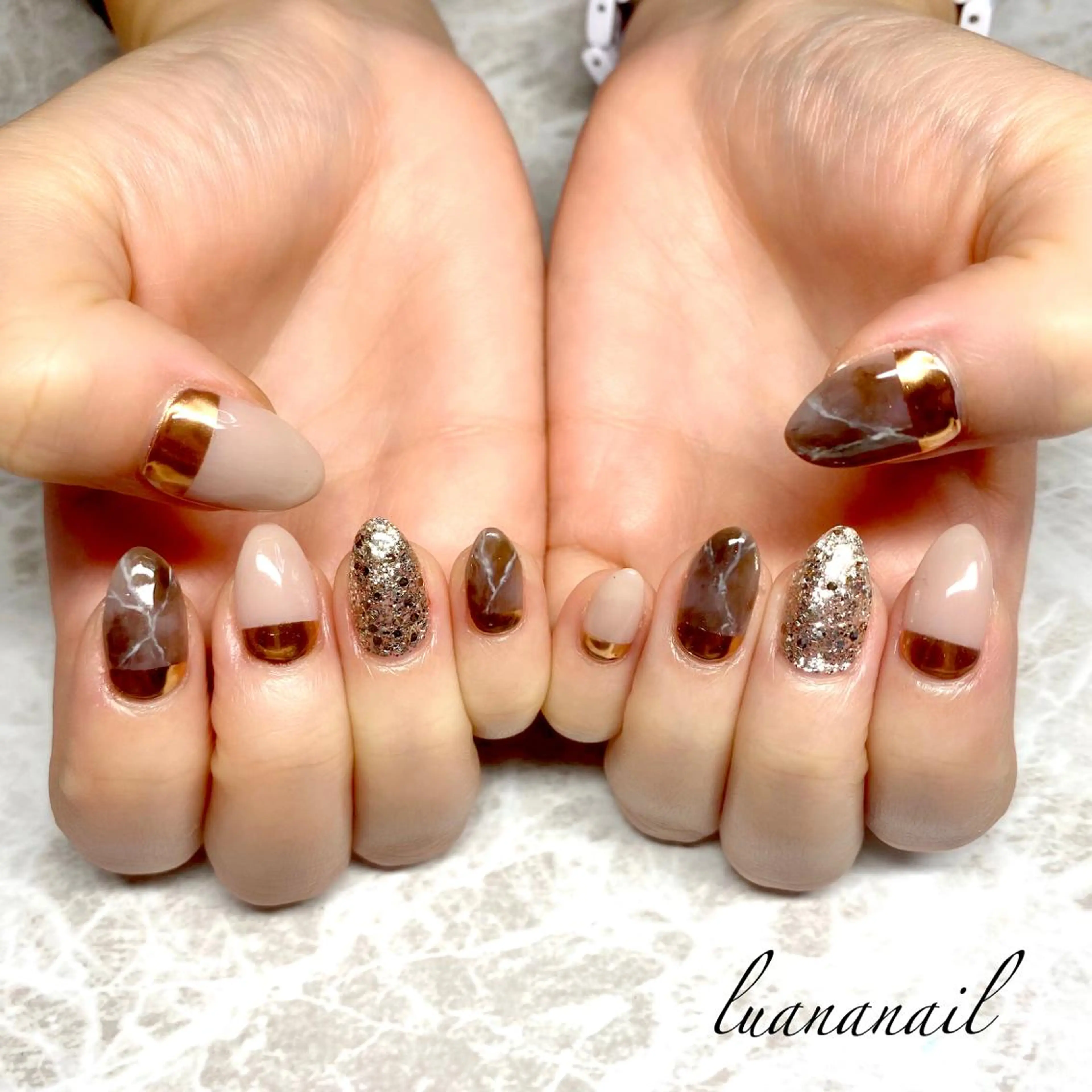ネイル 大理石ネイル(マーブル) ニュアンスネイル luana nailのネイルデザイン