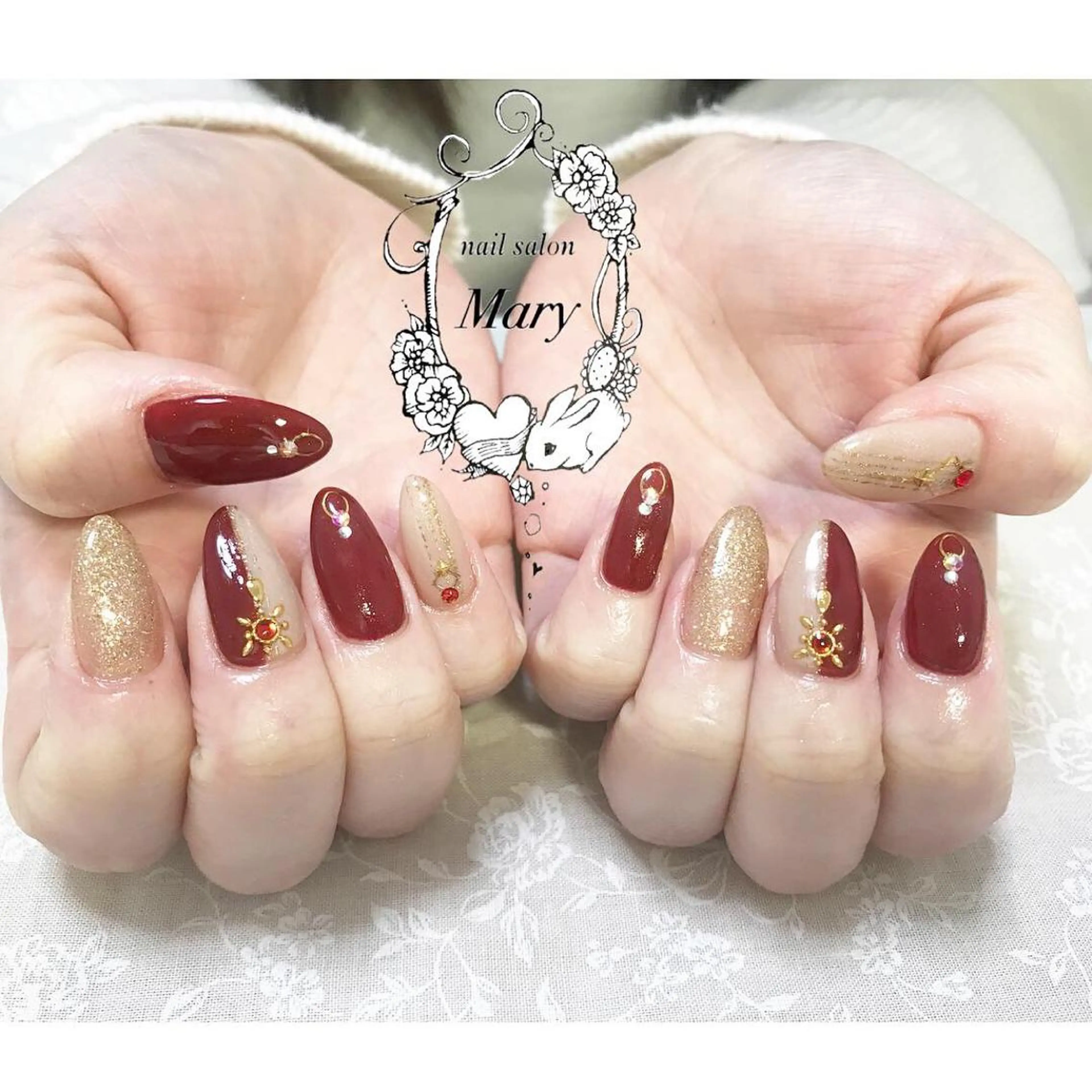 ネイル ボルドー WITH  NAIL ネイリストのネイルデザイン
