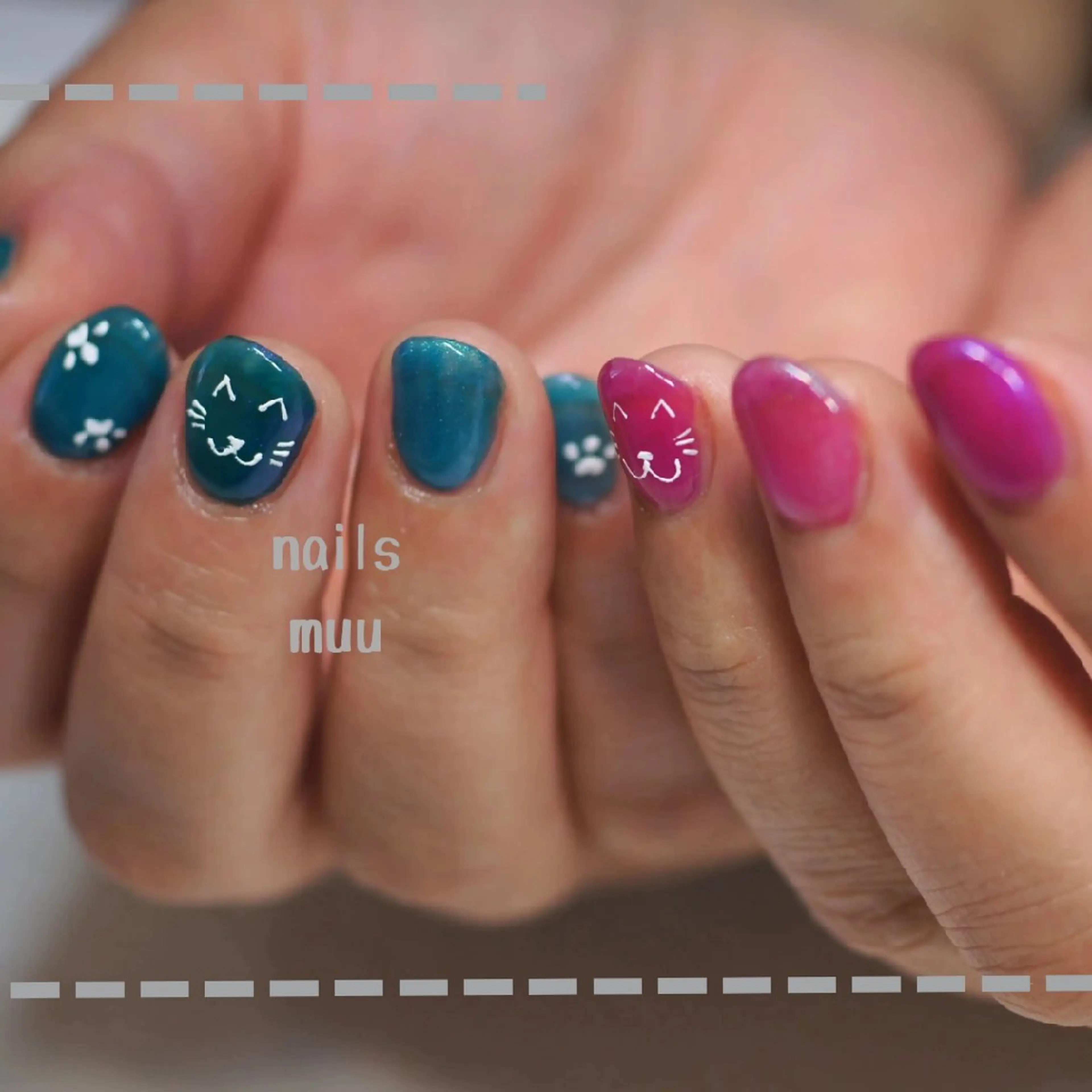 ネイル ブルー ハンドネイル nails muu まゆのネイルデザイン