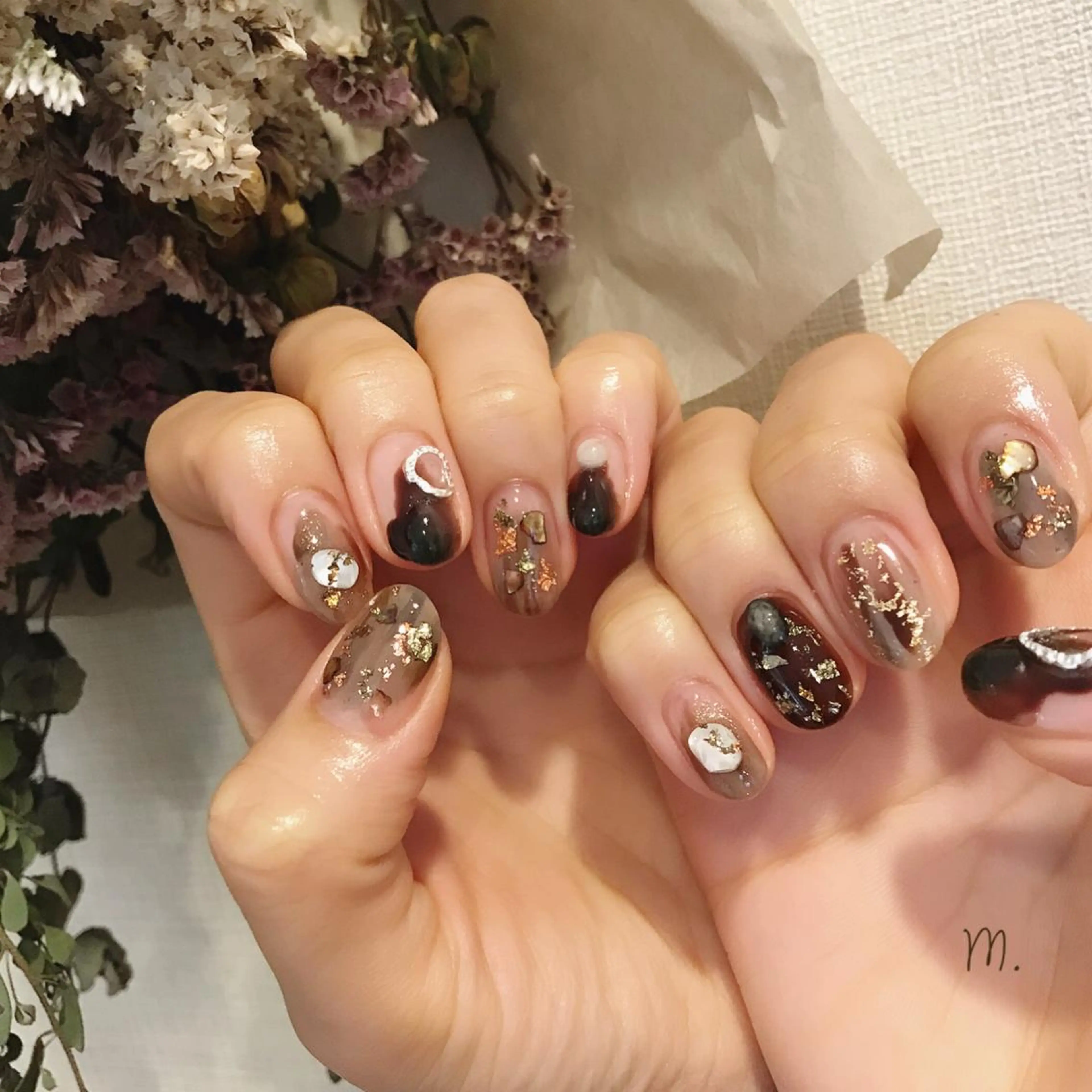 ネイル ブラウン ハンドネイル Nakazawa Mayuのネイルデザイン