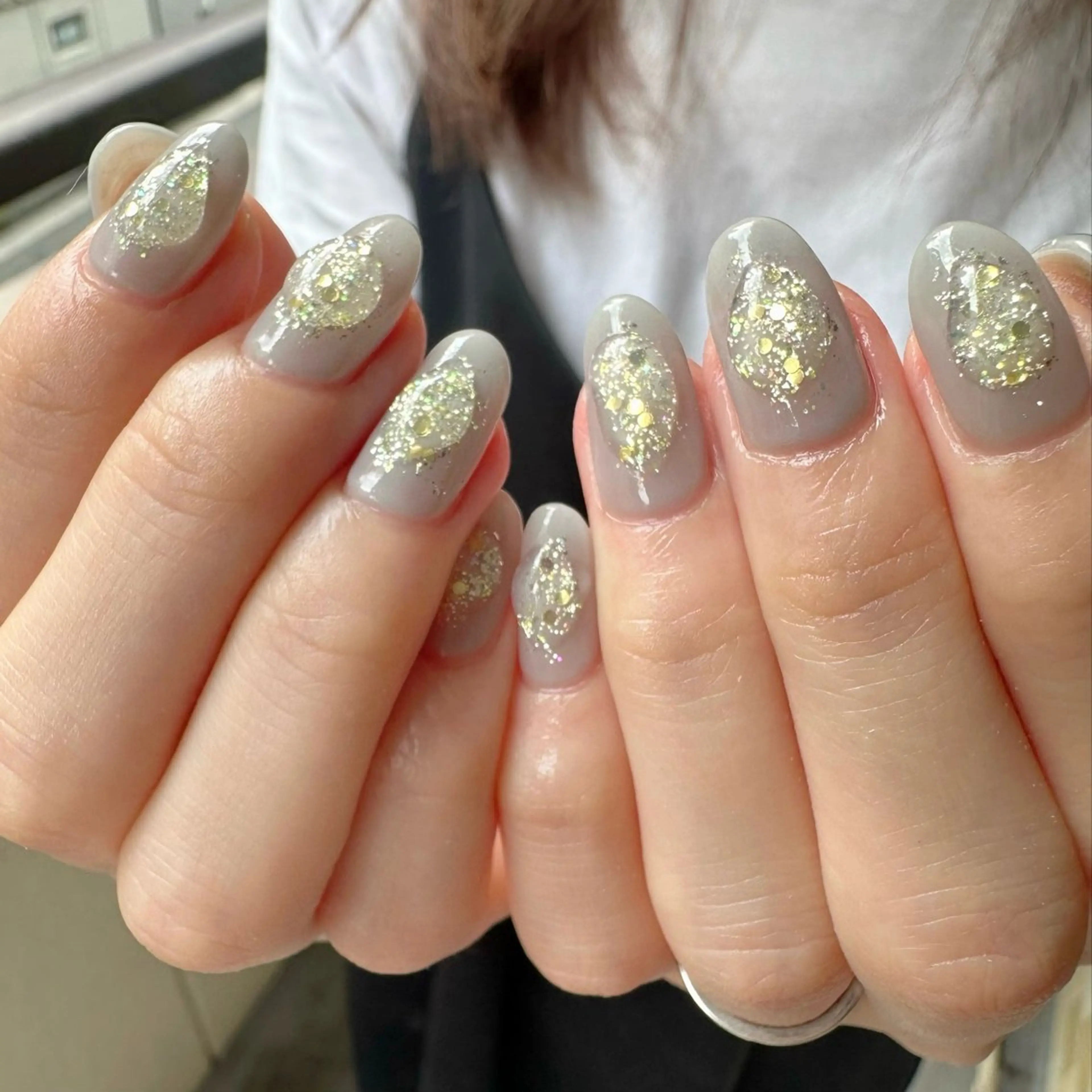 ネイル 氷ネイル・うるうるネイル 韓国ネイル ラメ(グリッター) ニュアンスネイル 🪞KAPE NAIL 🪞のネイルデザイン