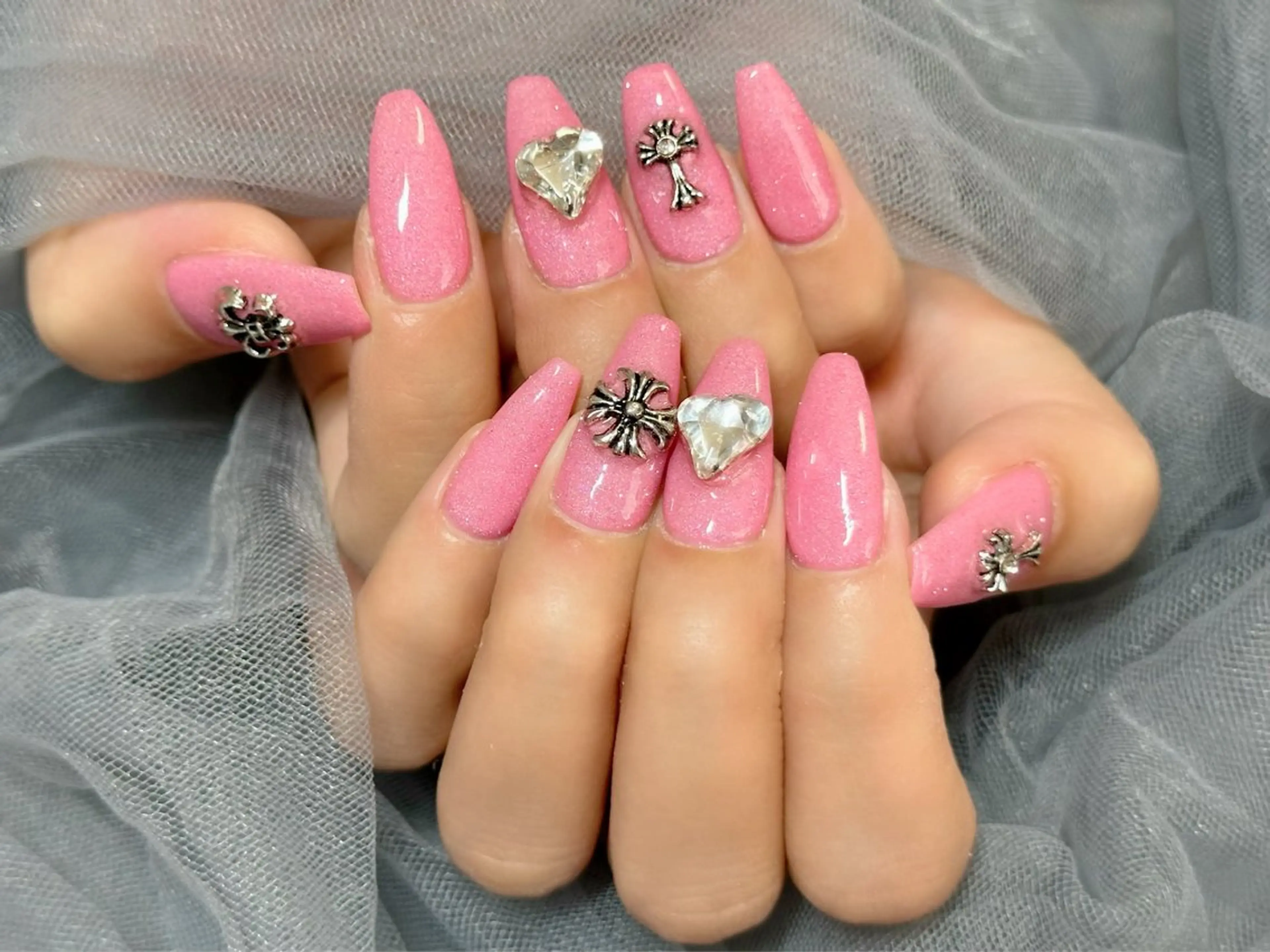 ネイル ラメ(グリッター) ピンク ハンドネイル KURELLY所属・Nail Salon KURELLYのネイルデザイン