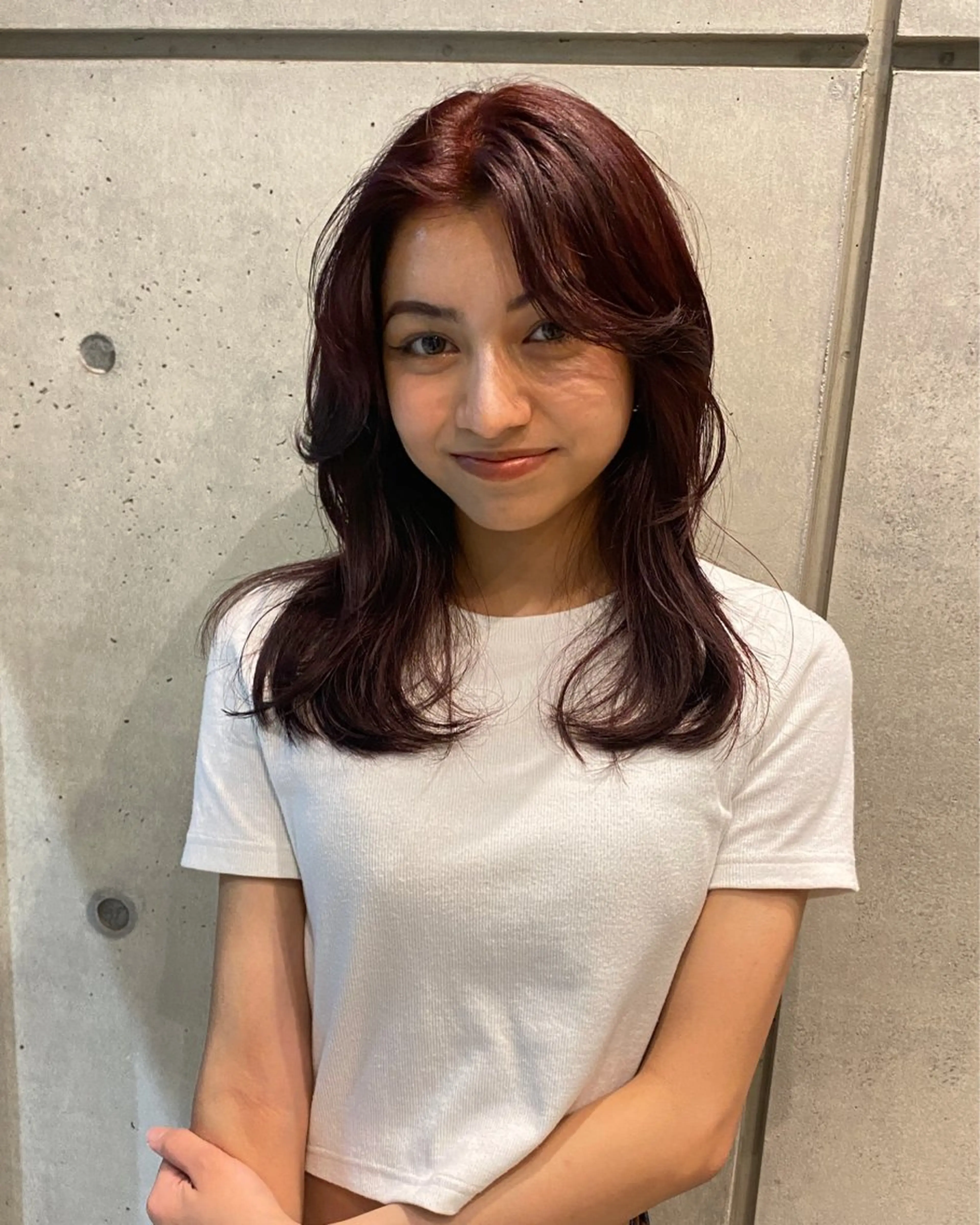 セミロング ヘアカラー abe yuikaのヘアスタイル