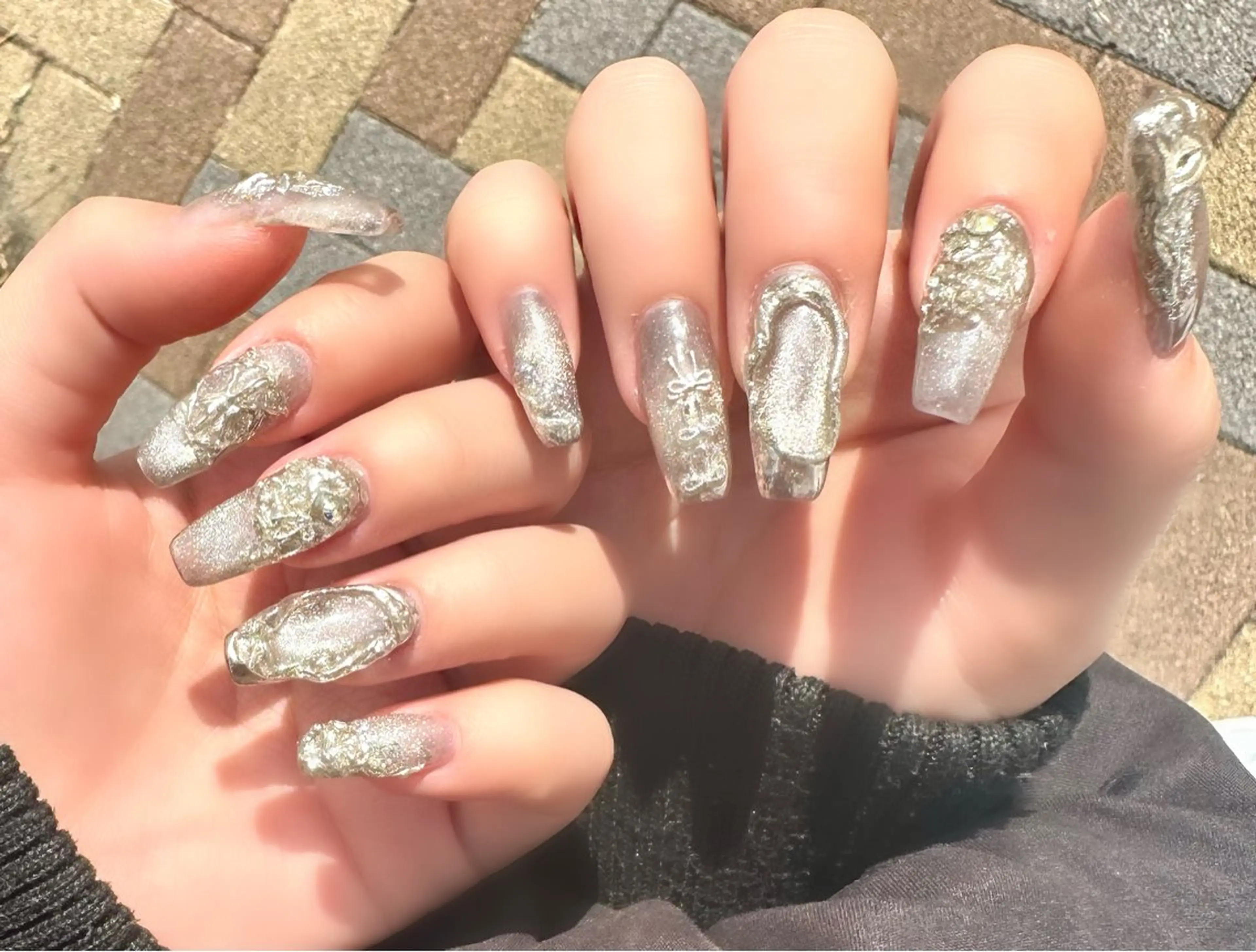 ネイル ラメ(グリッター) マグネットネイル ミラーネイル Oshiiro nail所属・Oshiiro nailのネイルデザイン