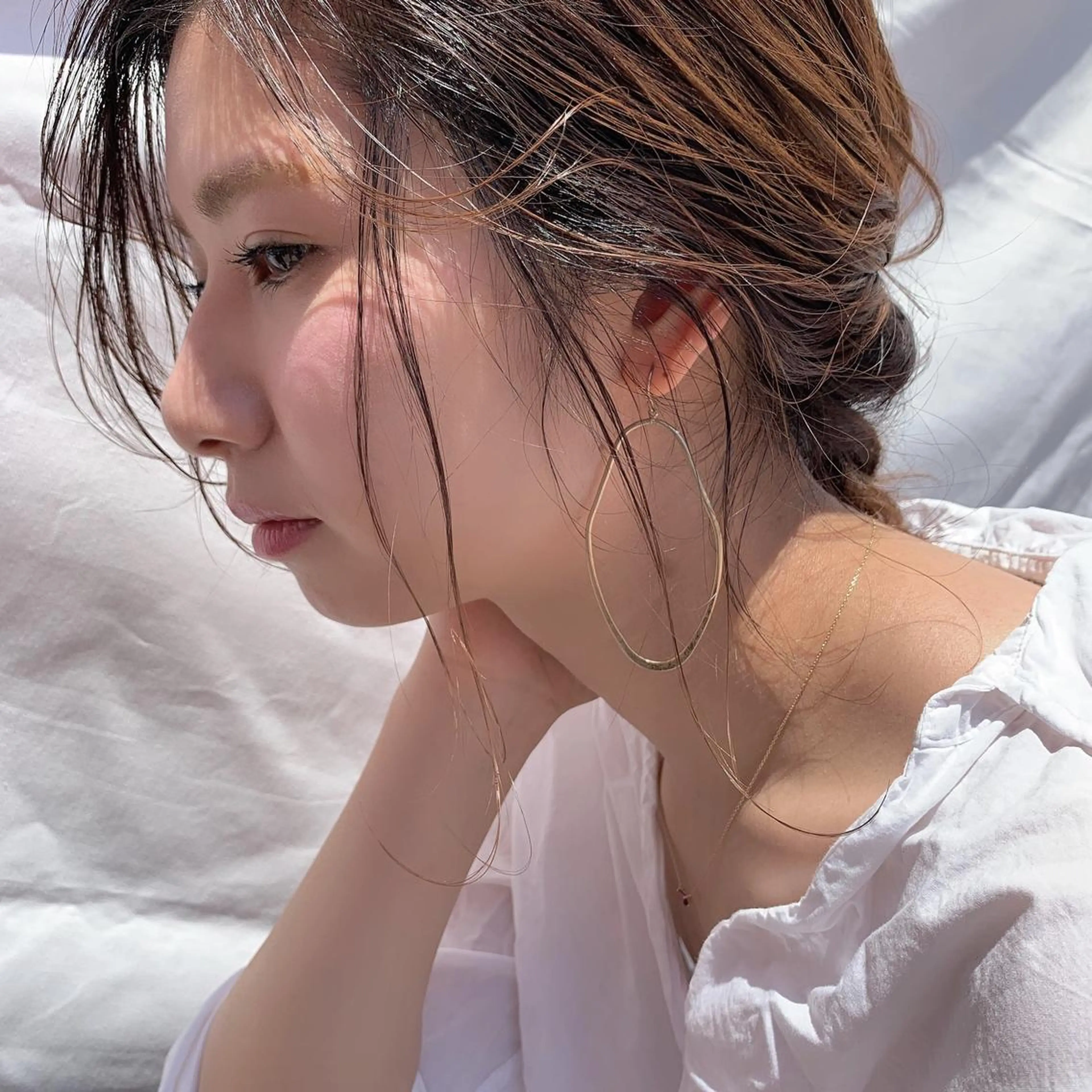 ミディアム ヘアアレンジ 三つ編み 上川 美幸のヘアスタイル