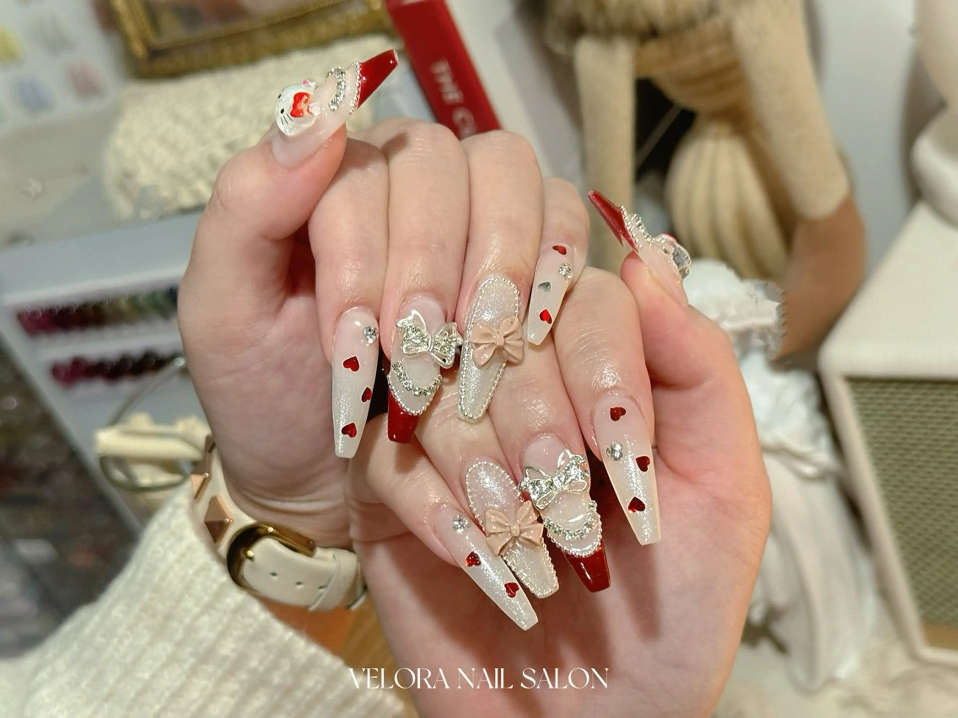 ネイル 長さ出し 持ち込み ネイルチップ 冬ネイル RINA NAILのネイルデザイン