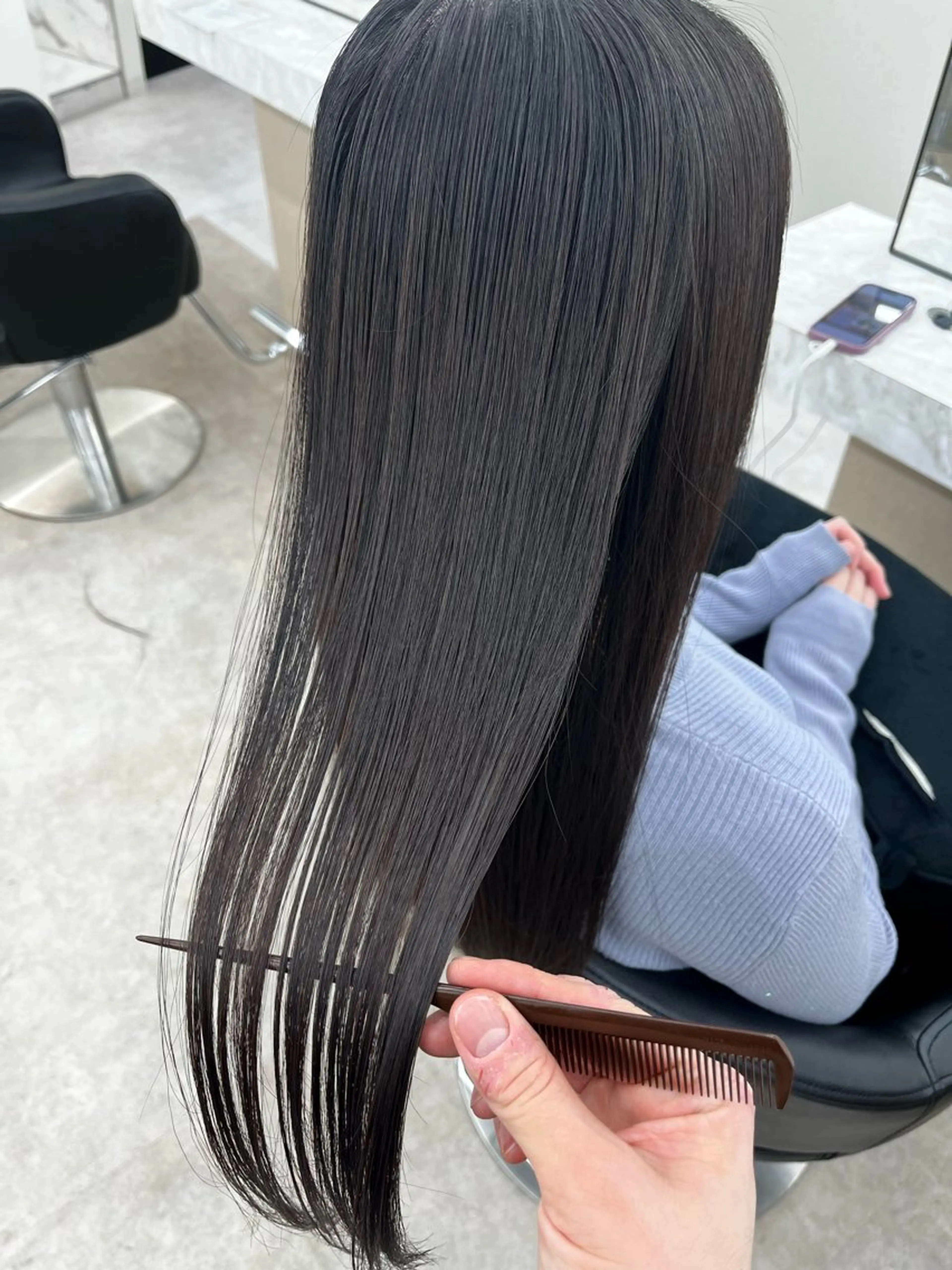 ロング 縮毛矯正 トリートメント 竹内 蓮のヘアスタイル