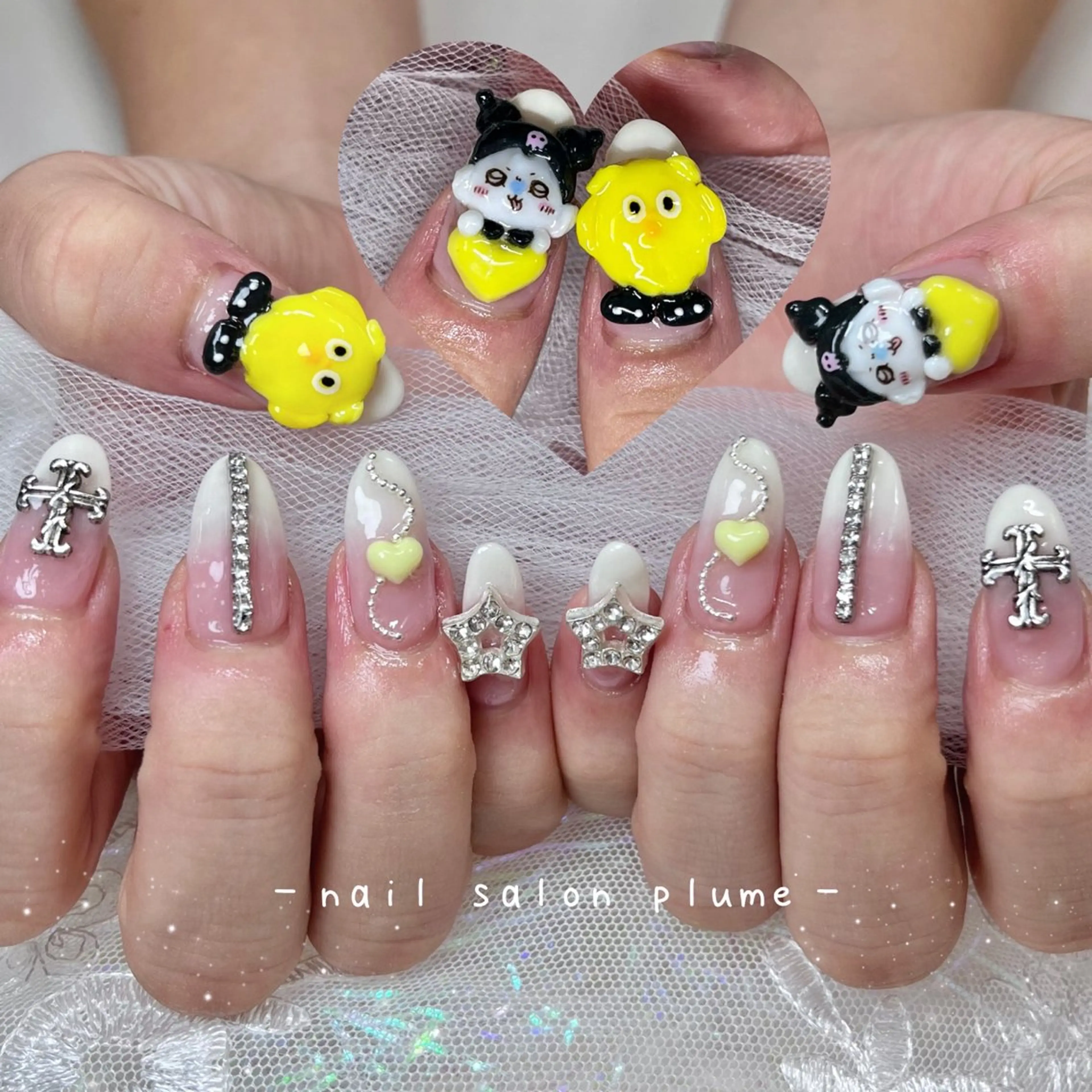 ネイル キラキラネイル ハンドネイル plume nail ☆韓国ネイルのネイルデザイン