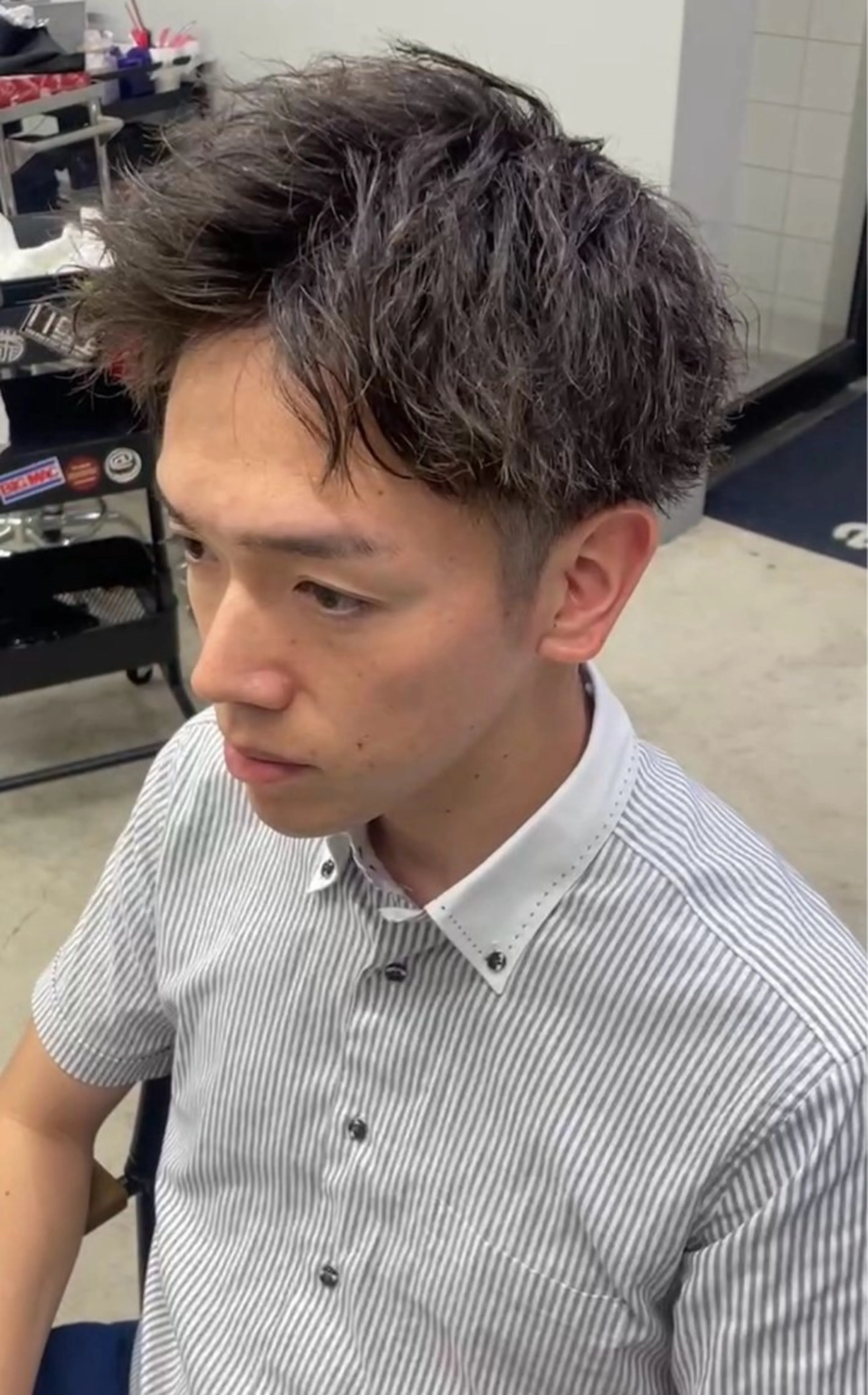 ショート パーマ メンズ カット パーマ メンズ専門サロン wokeのヘアスタイル