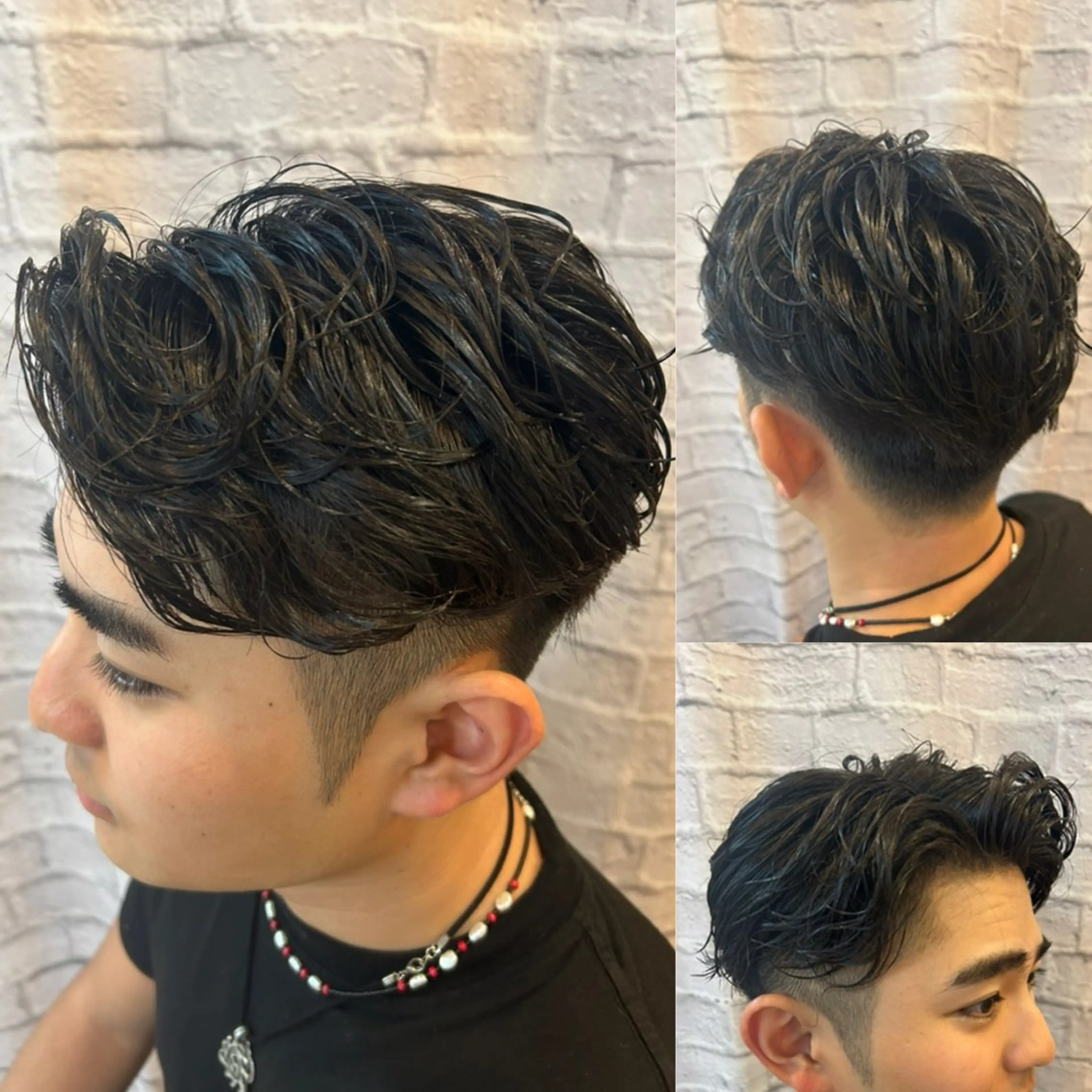 【🇺🇸メンズパーマ🇺🇸】メンズカット×ロッドパーマ（例）フェザーパーマ、ニュアンスパーマ、極道パーマなどの写真