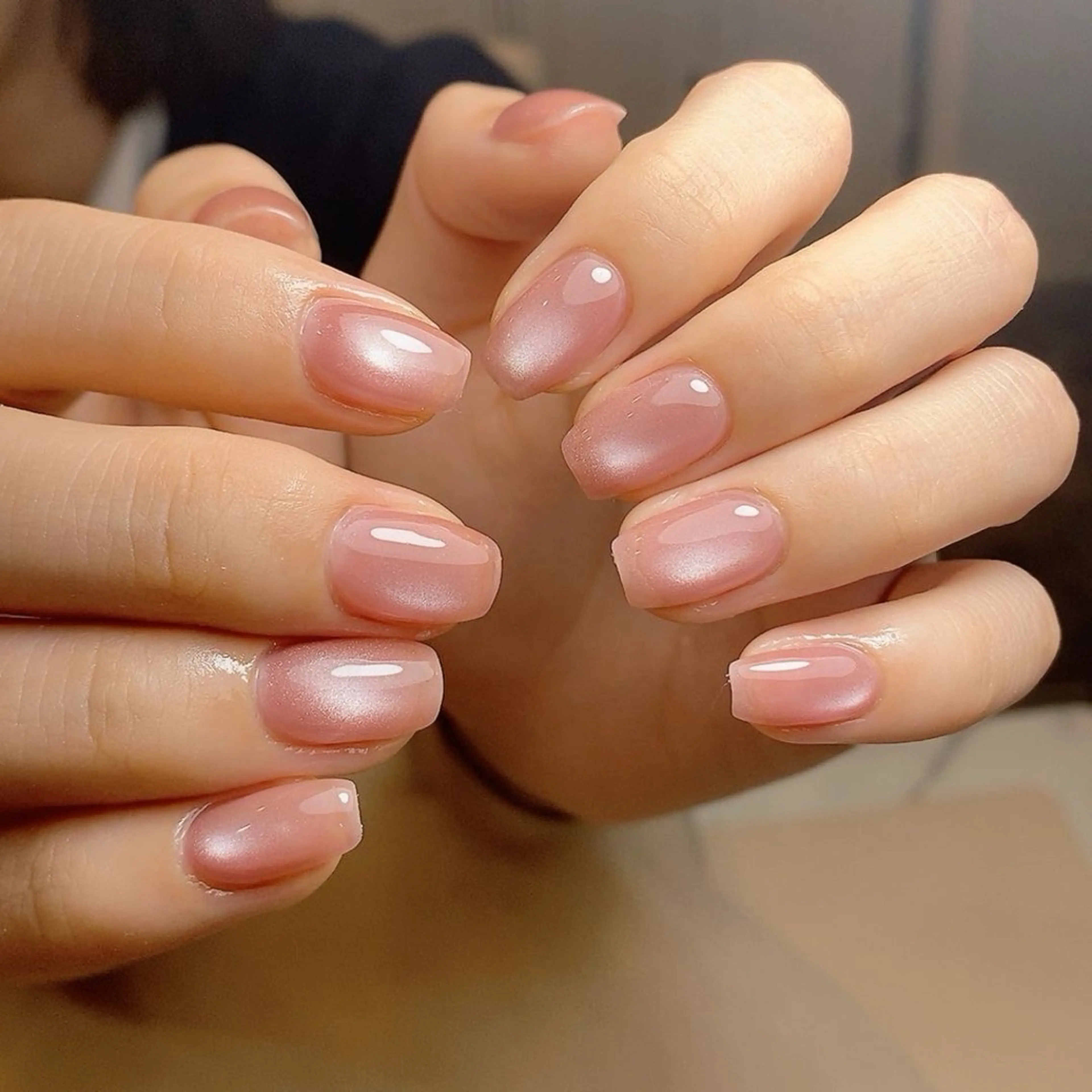 ネイル アートネイル オーロラネイル クリアネイル 長さ出し フレンチネイル ハンドネイル キ キのネイルデザイン