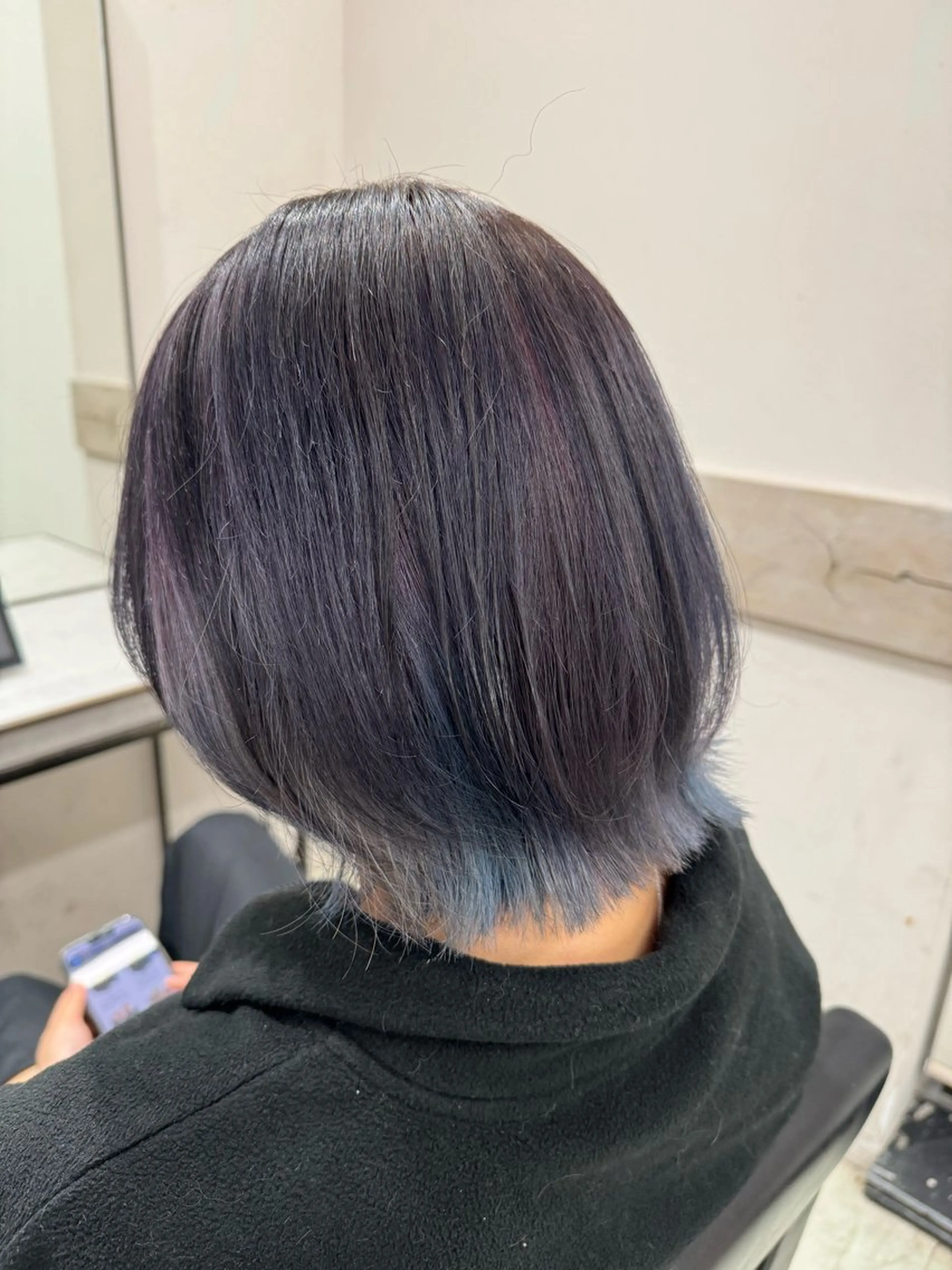 ミディアム カラー ブルーカラー デザインカラー バイオレットカラー カット ヘアカラー トリートメント 透明感カラー✨艶髪 制作🌱山根あゆみのヘアスタイル
