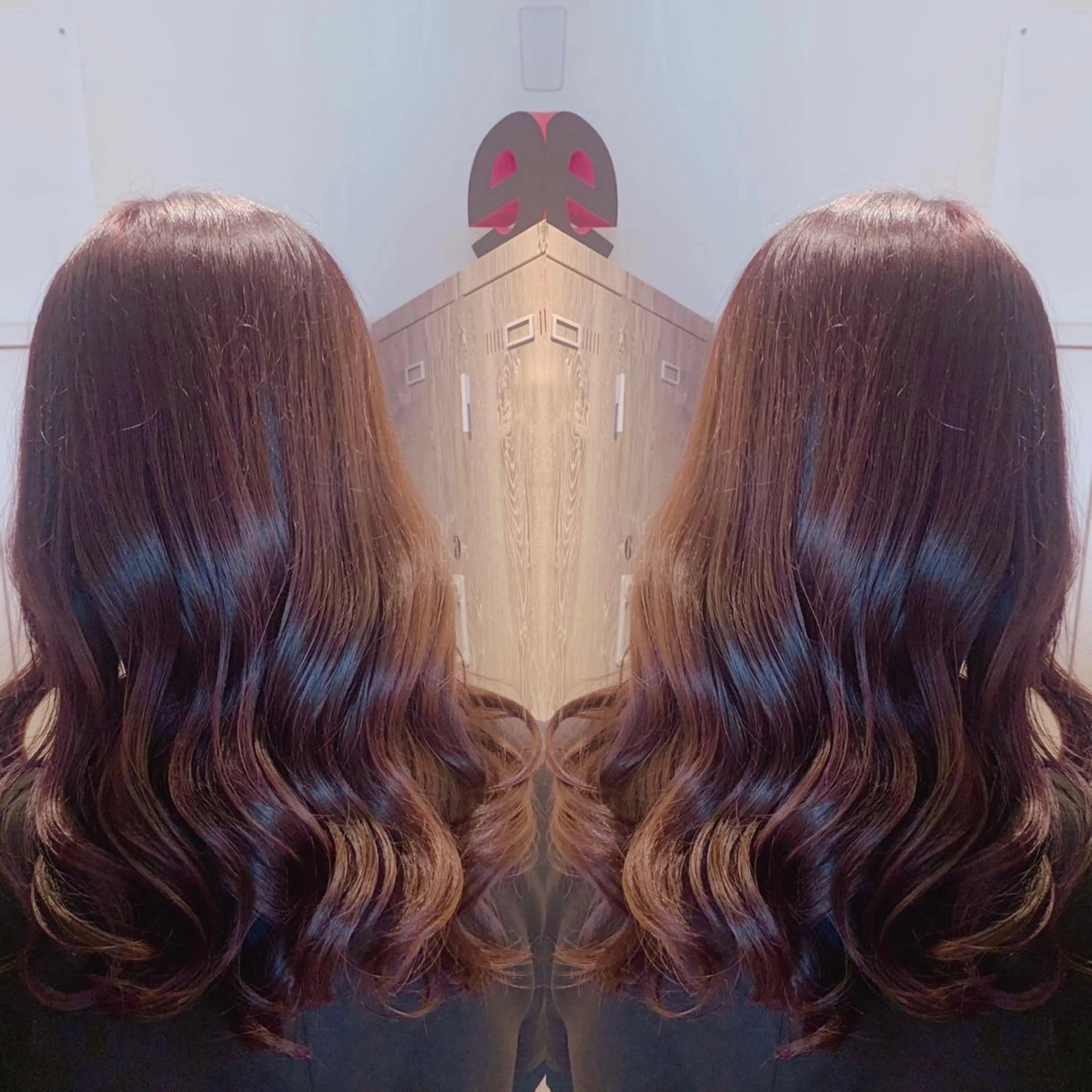 セミロング カラー ブラウンカラー パープルカラー パープルブラウン 韓国🇰🇷 ✂︎hair 内田愛のヘアスタイル