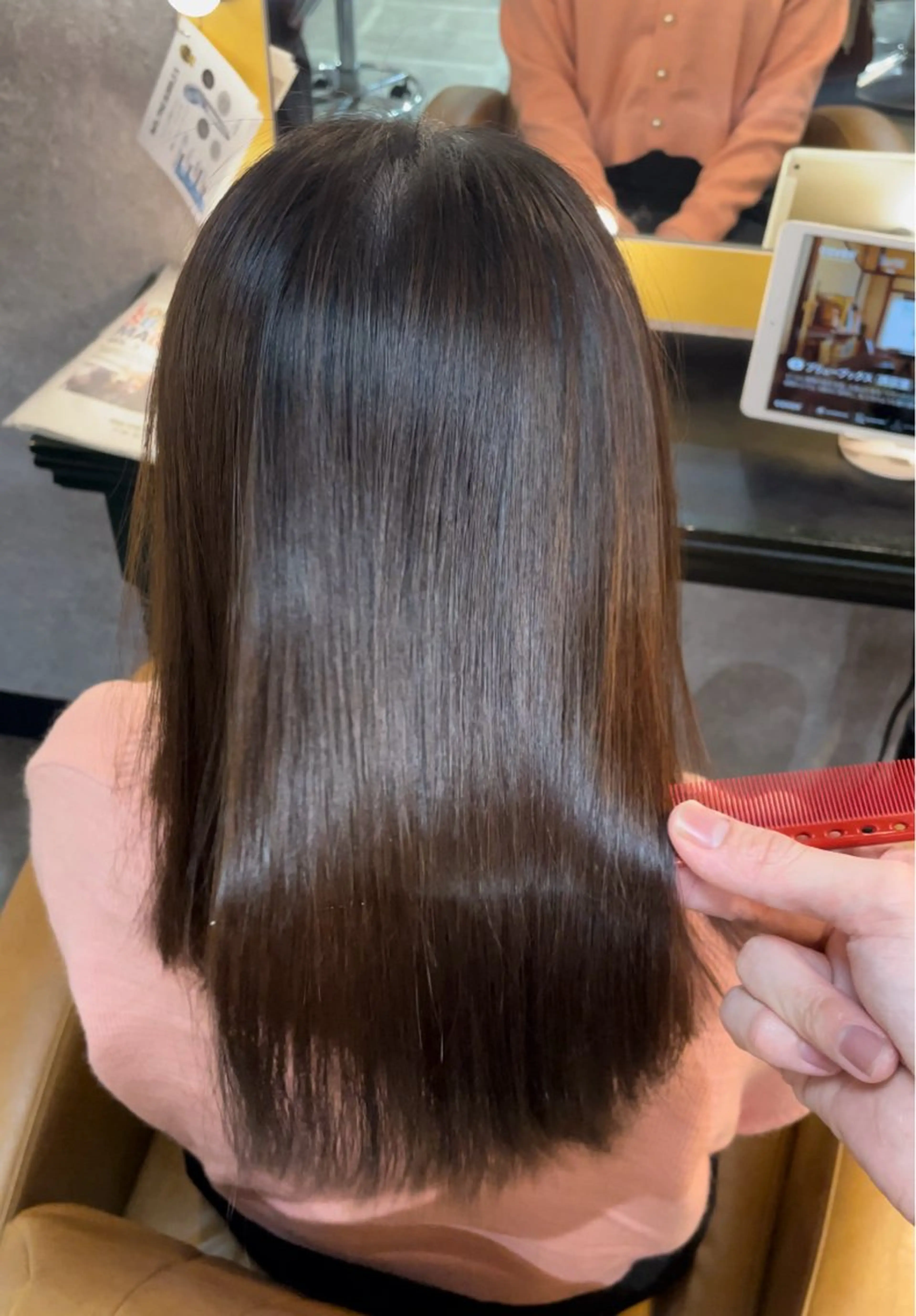 セミロング パーマ 縮毛矯正 Lond rouge所属・💚銀座/ミディアム /美髪矯正/芦川💚のヘアスタイル