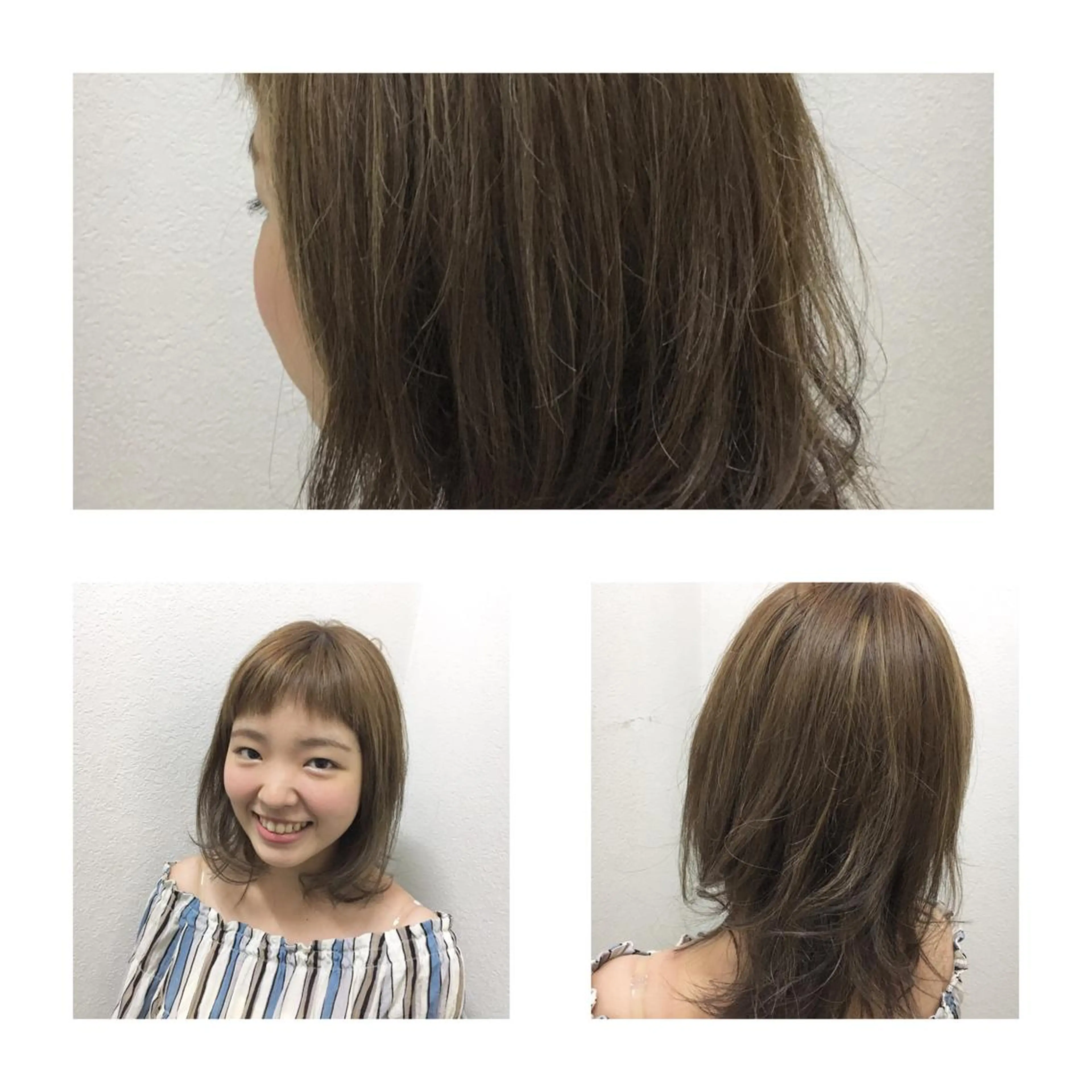 ショート カラー アッシュ ベージュカラー ハイライトカラー ハイライト JIL BLAN 京都のヘアスタイル