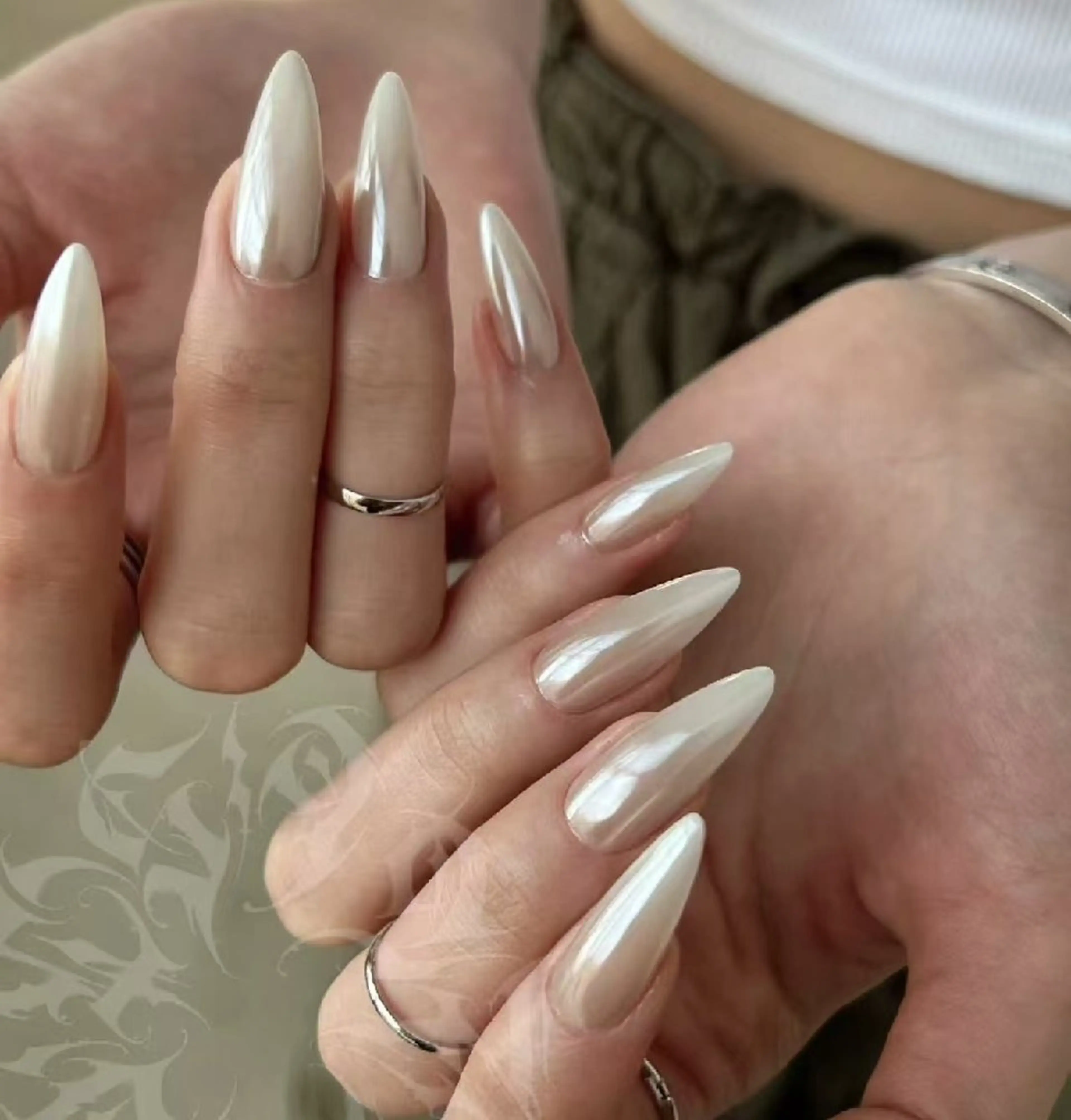 ネイル フラワーネイル フレンチネイル ジェルネイル ガラスフレンチ ハート ハンドネイル Oomiya 服部のネイルデザイン