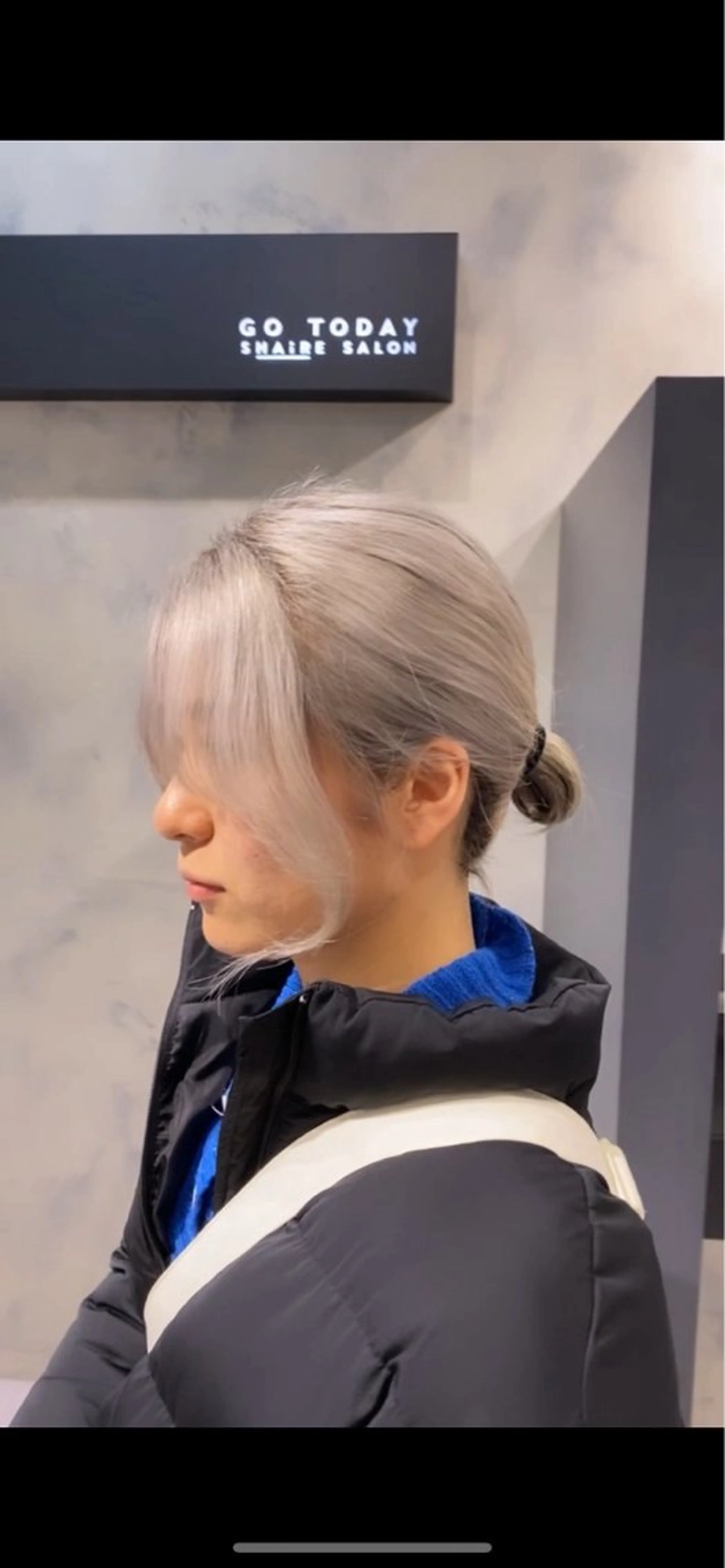 カラー シルバー 乾かしただけで艶髪✨ 縮毛矯正天王寺はやとのヘアスタイル